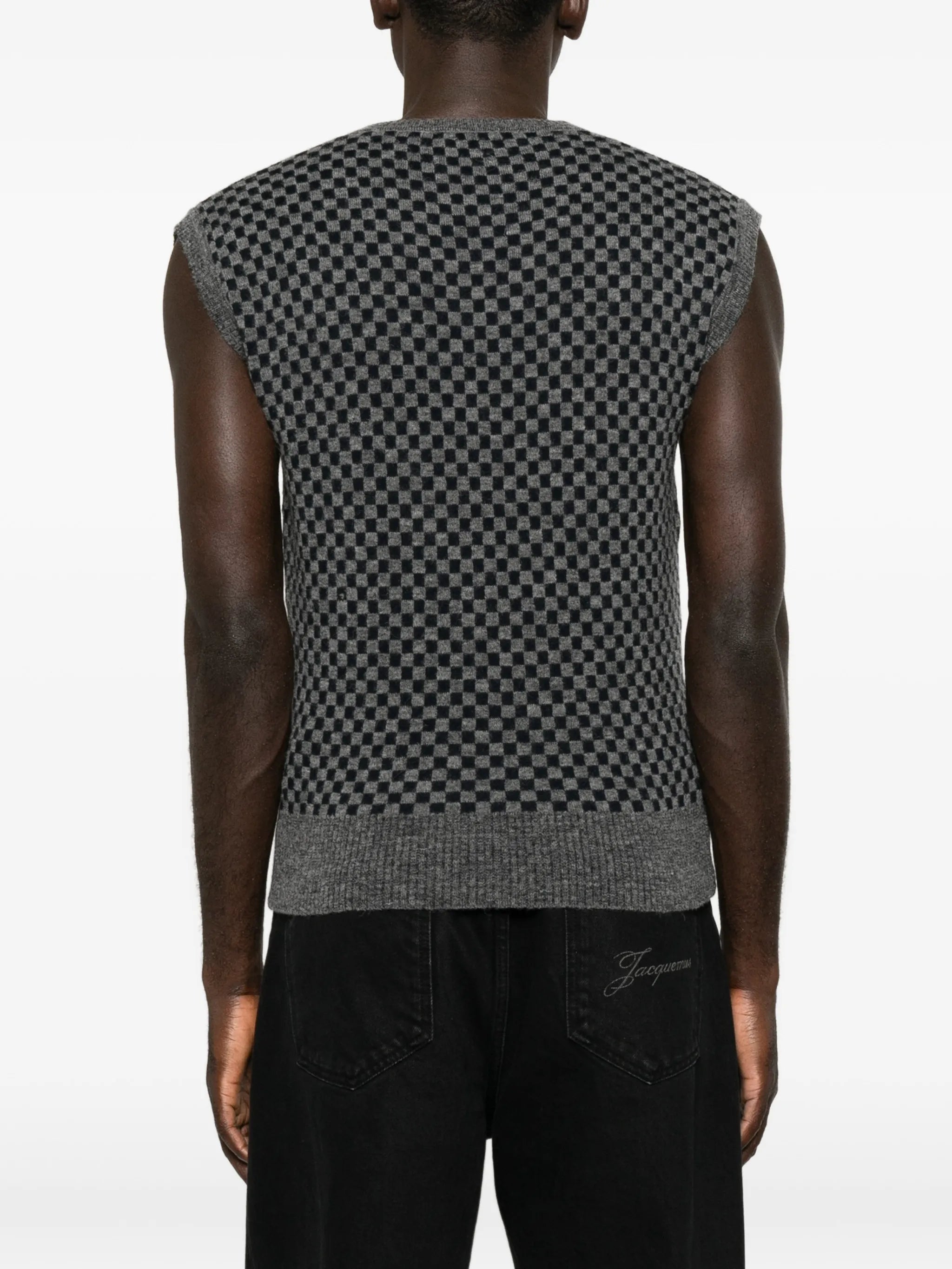 Vivienne Westwood Vivienne Westwood Checkerboard-knit Orb-embroidered Sleeveless Sweater, view 2