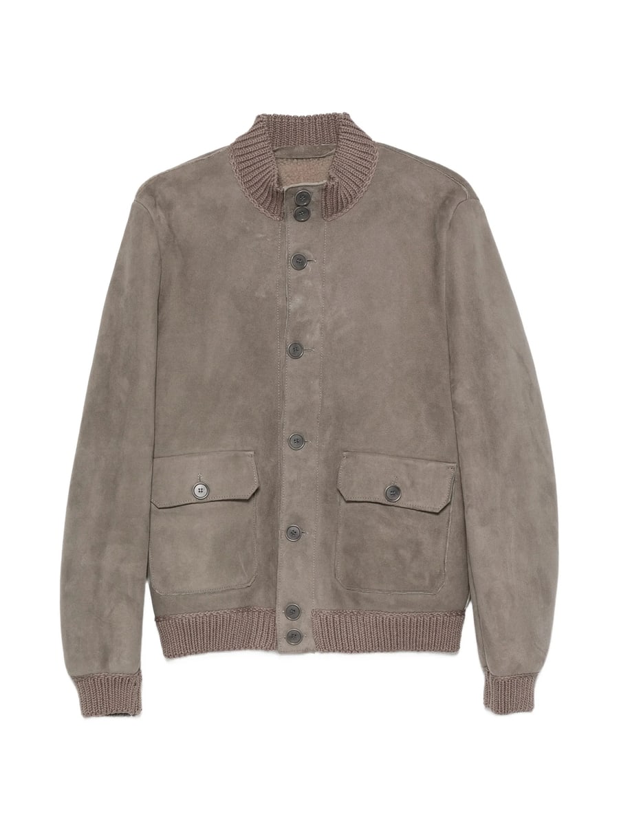 Santoro Santoro Suede Ribbed-trim Jacket