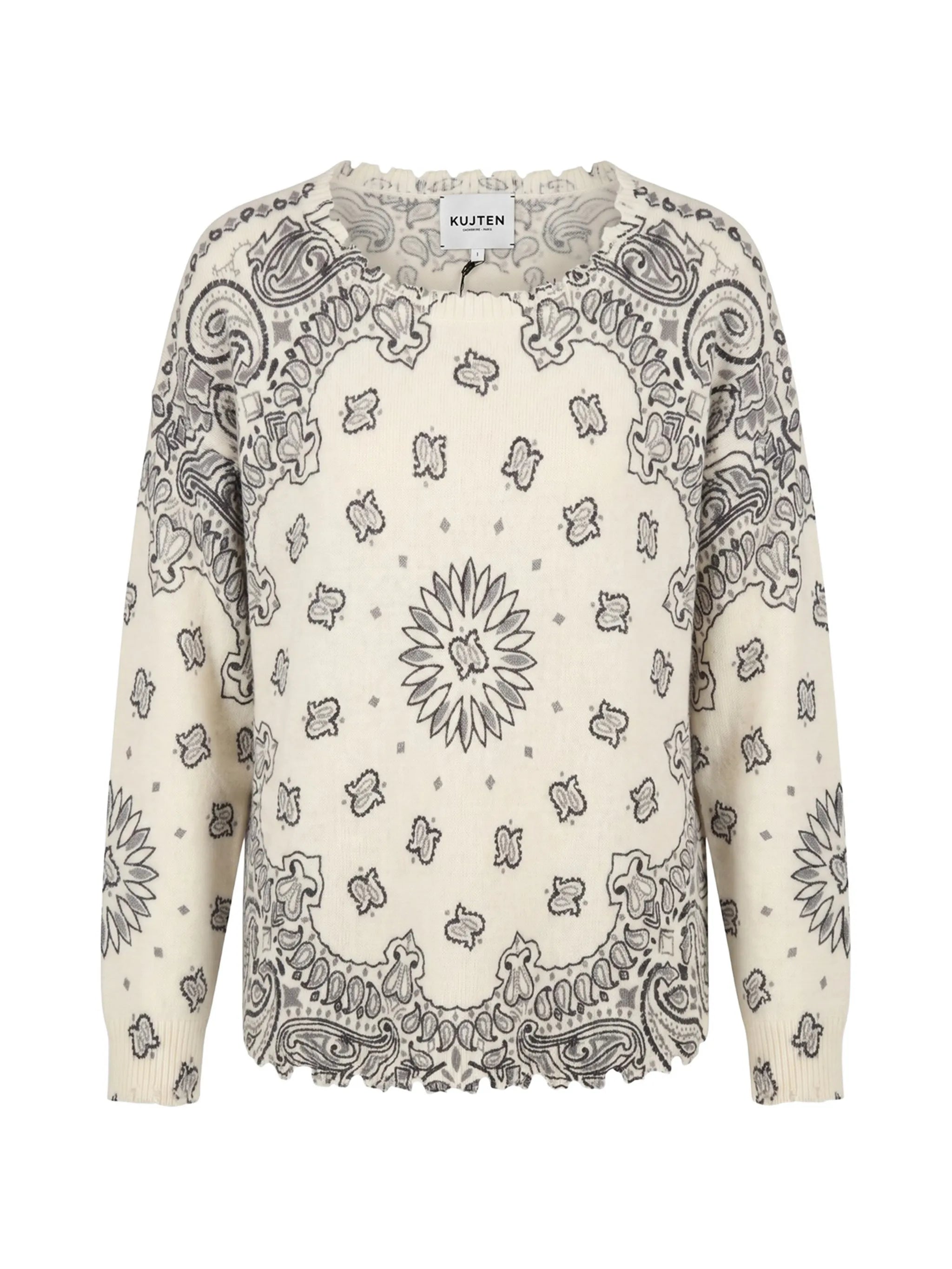 Kujten Kujten Paisley-print Distressed-effect Sweater