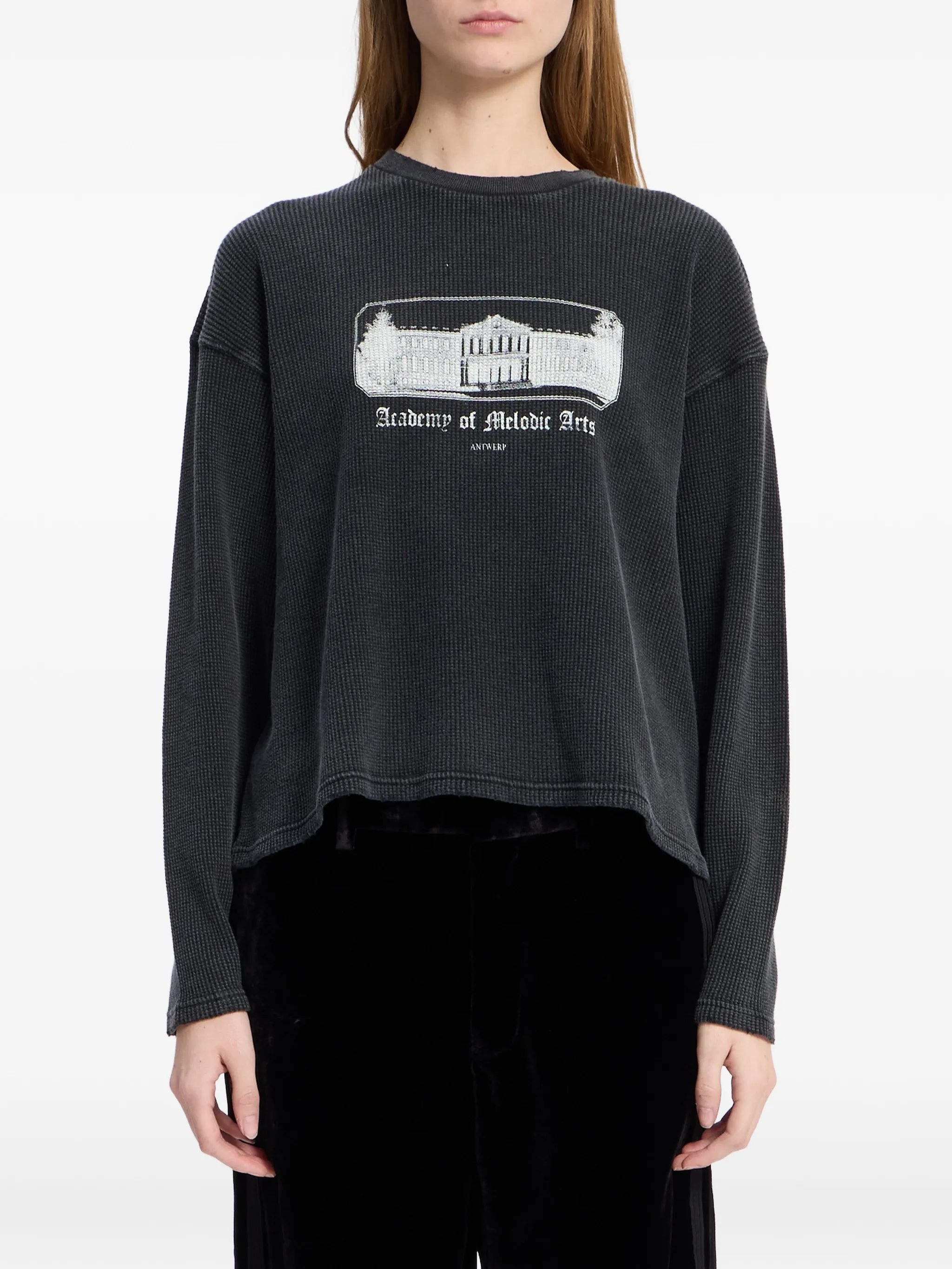 Ann Demeulemeester Ann Demeulemeester Graphic-print Waffle-knit T-shirt