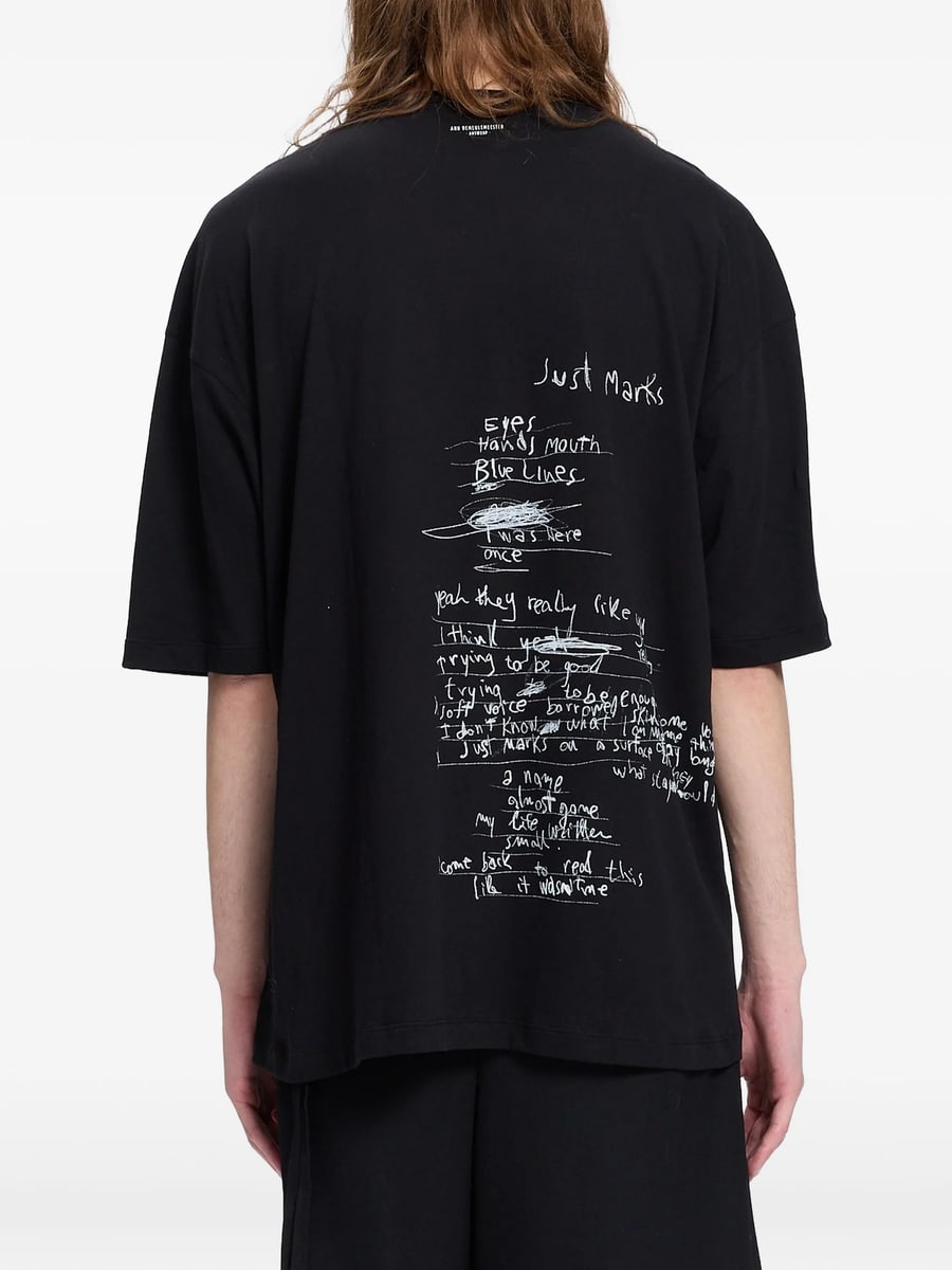 Ann Demeulemeester Ann Demeulemeester Slogan-print Cotton T-shirt, view 4