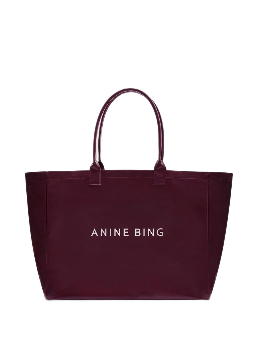Anine Bing Anine Bing LEO COATED CANVAS TOTE - FIG