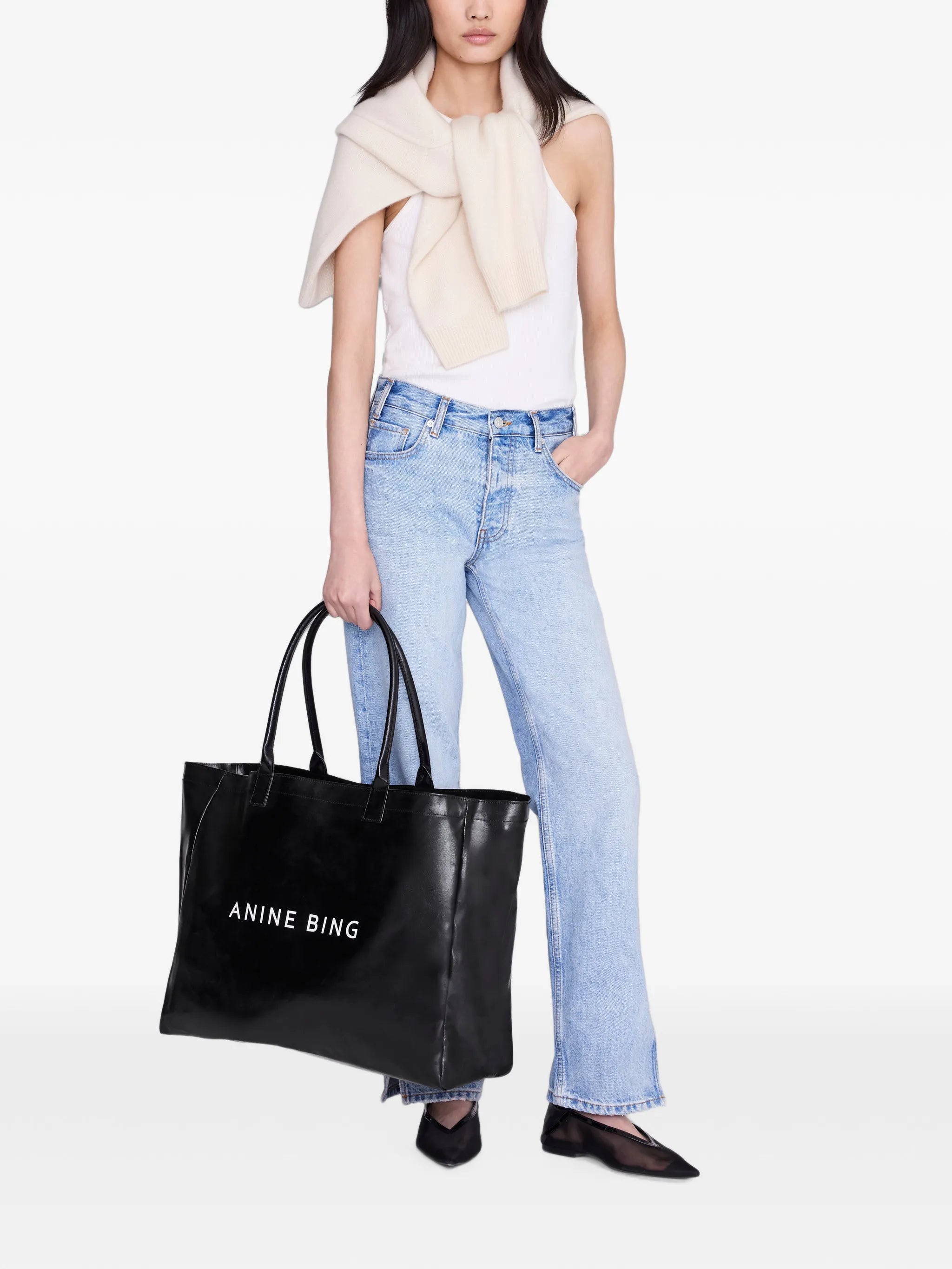 Anine Bing Anine Bing Leo Coated Canvas Tote, view 2