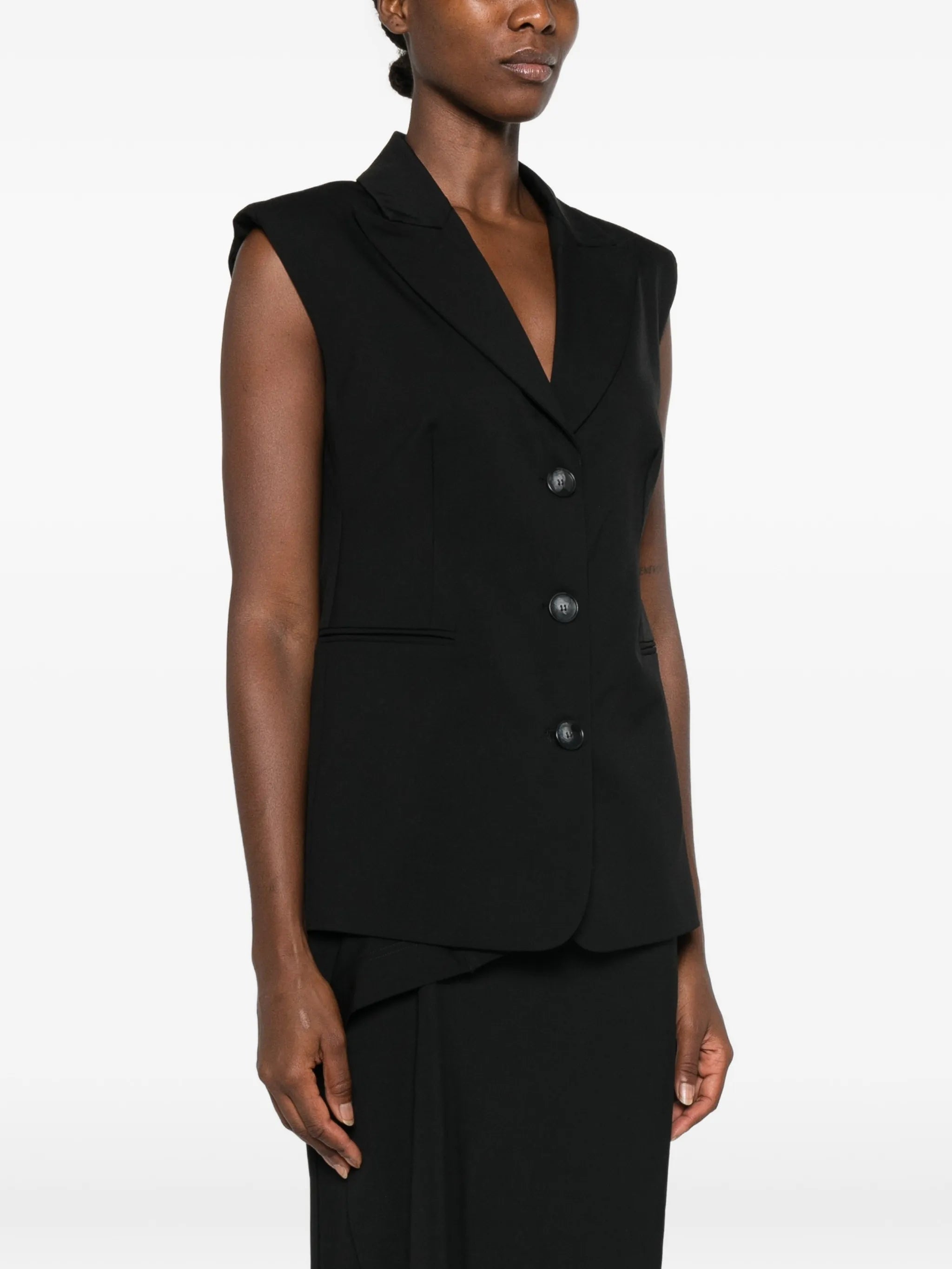 Le Sully Studio Le Sully Studio Sleeveless Single-breasted Gilet, view 2