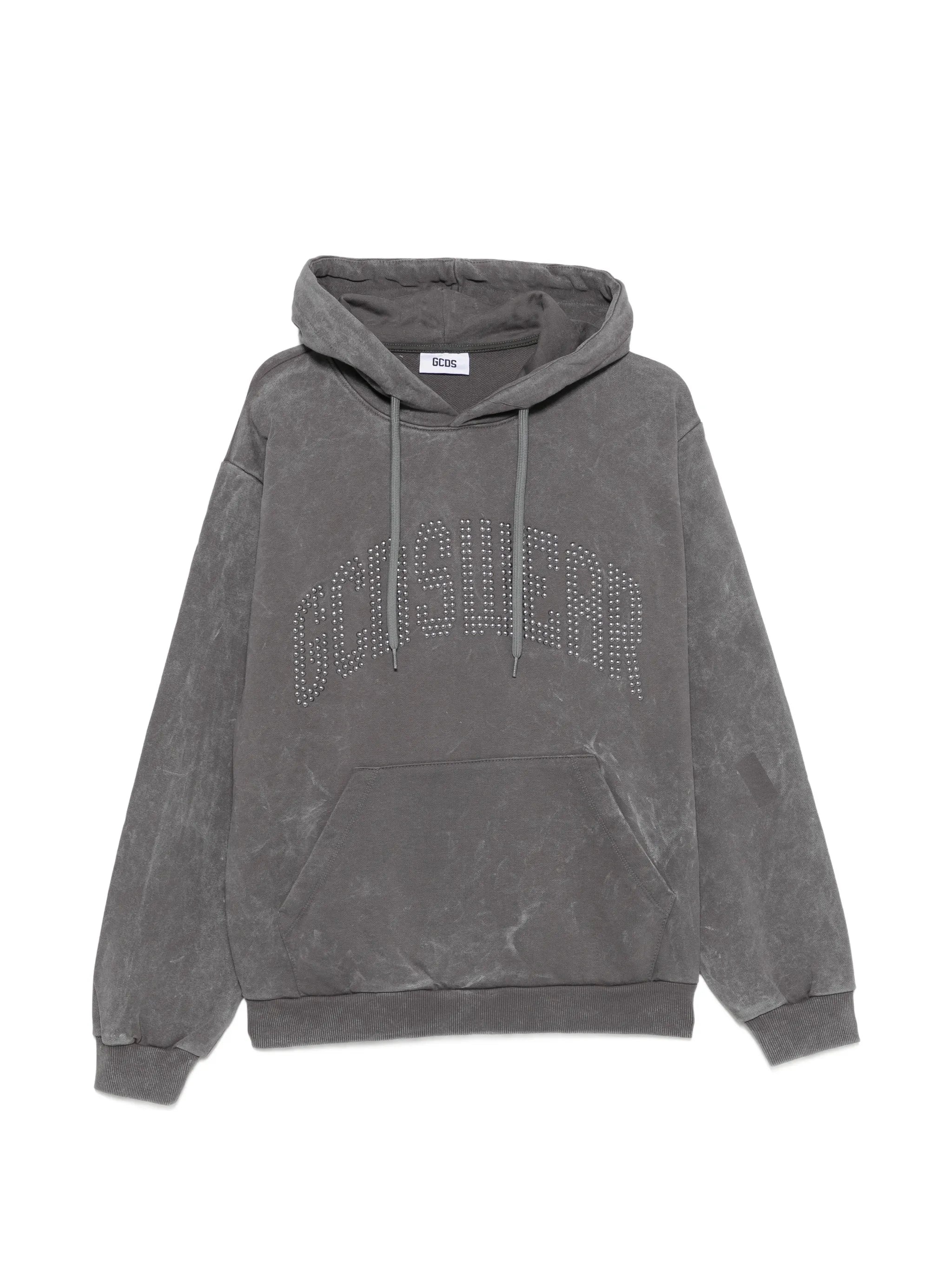Gcds Gcds Stud-embellished Washed-effect Hoodie
