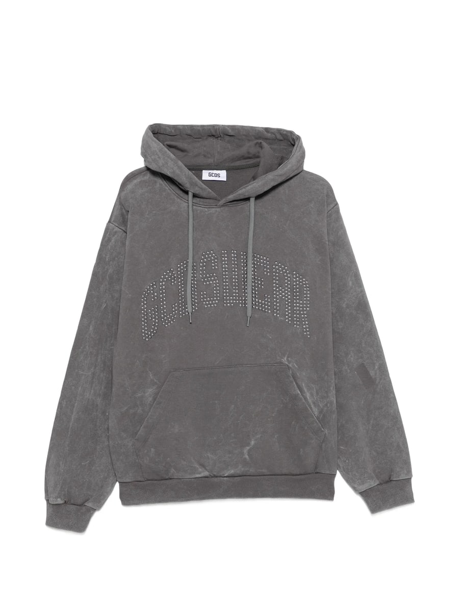 Gcds Gcds Stud-embellished Washed-effect Hoodie