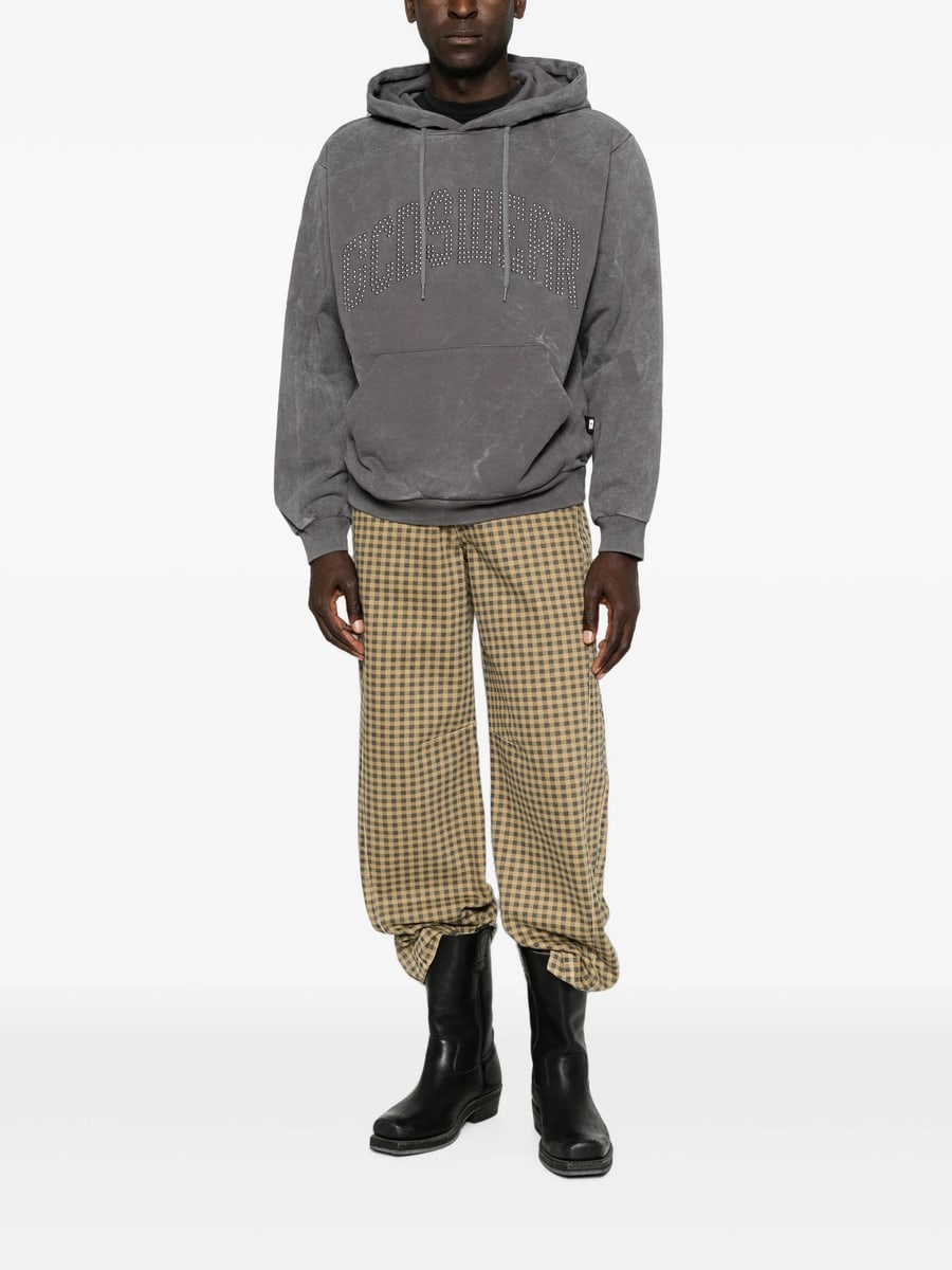 Gcds Gcds Stud-embellished Washed-effect Hoodie, view 4