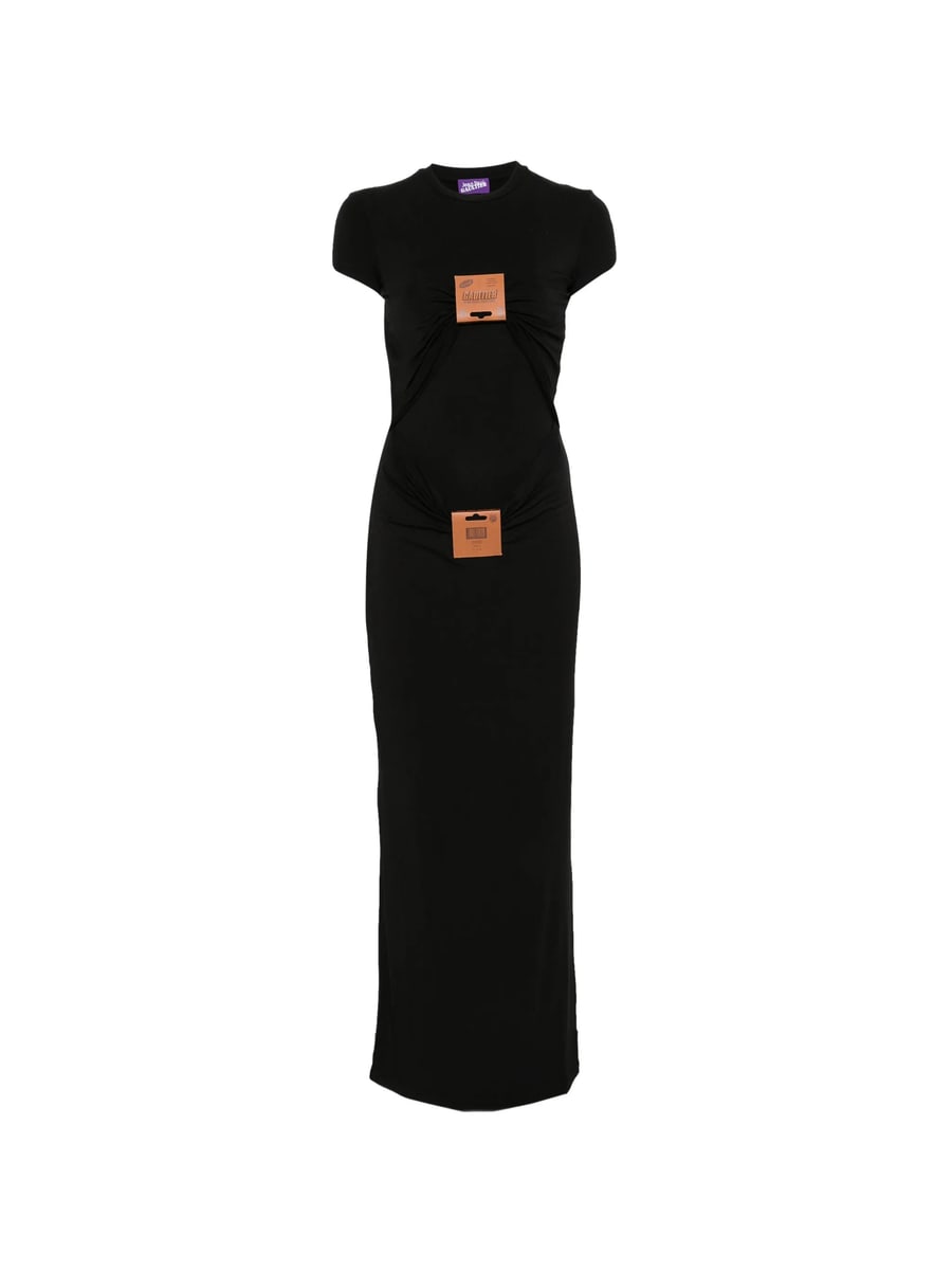 Jean Paul Gaultier Jean Paul Gaultier Logo-patch Gathered Maxi Dress