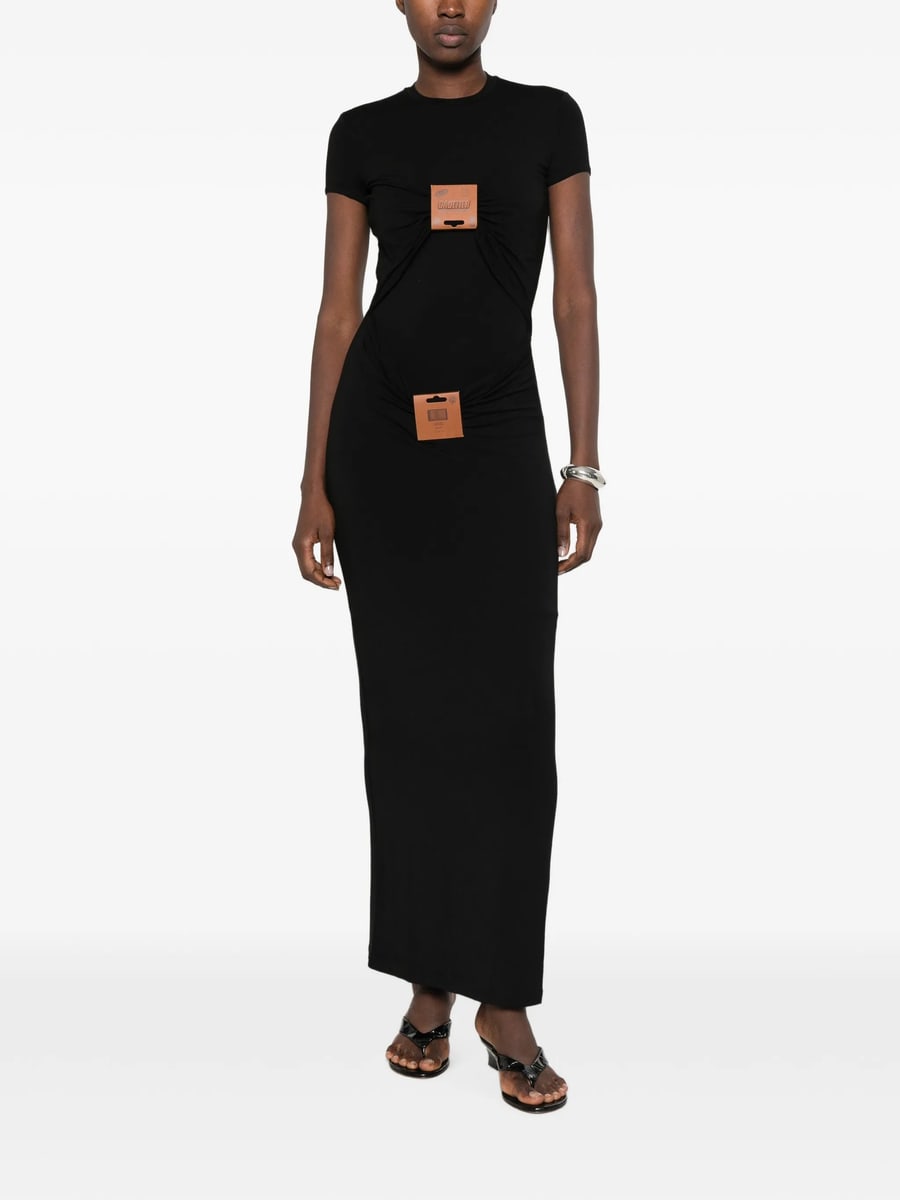 Jean Paul Gaultier Jean Paul Gaultier Logo-patch Gathered Maxi Dress, view 4