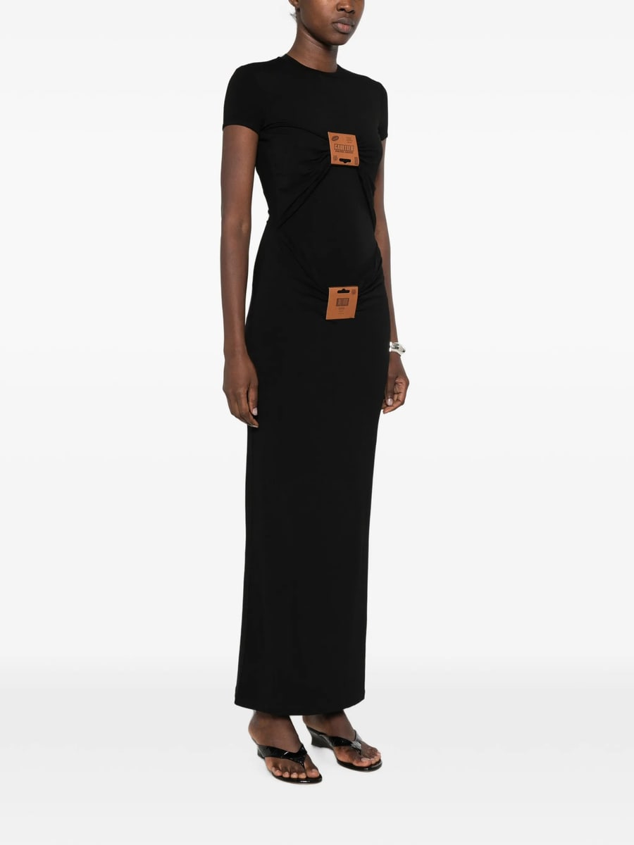 Jean Paul Gaultier Jean Paul Gaultier Logo-patch Gathered Maxi Dress, view 5