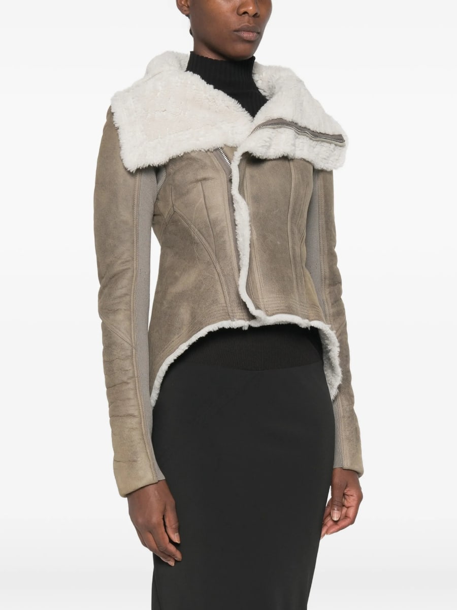 Rick Owens Rick Owens Shearling-lined Asymmetric Jacket, view 2