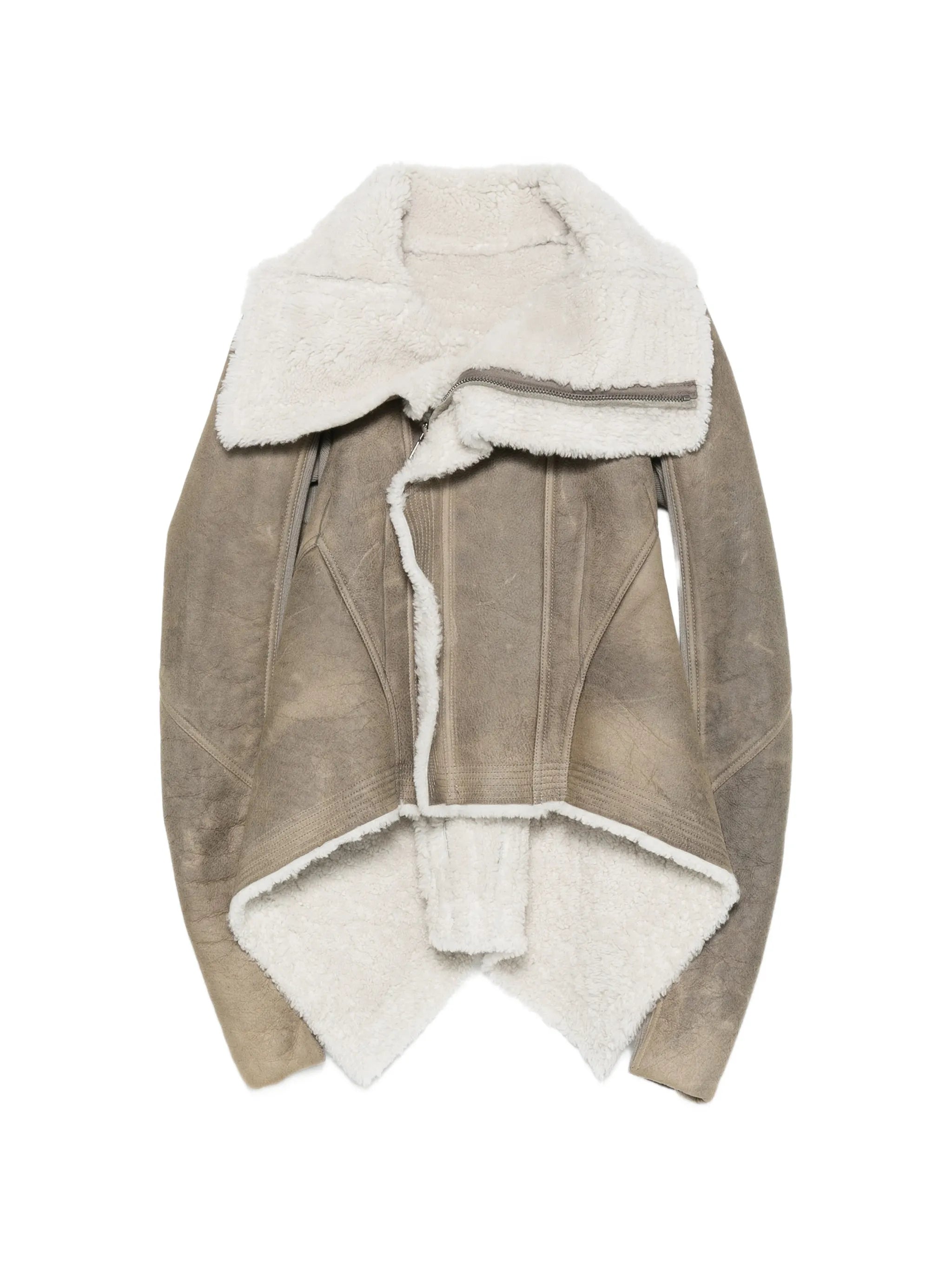 Rick Owens Rick Owens Shearling-lined Asymmetric Jacket