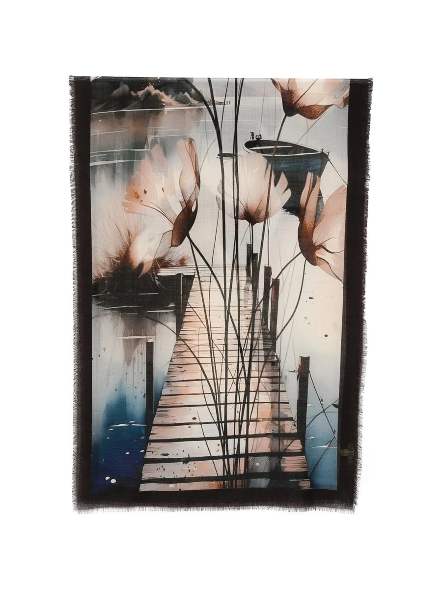 D'aniello D'aniello Graphic-print Frayed-edge Scarf