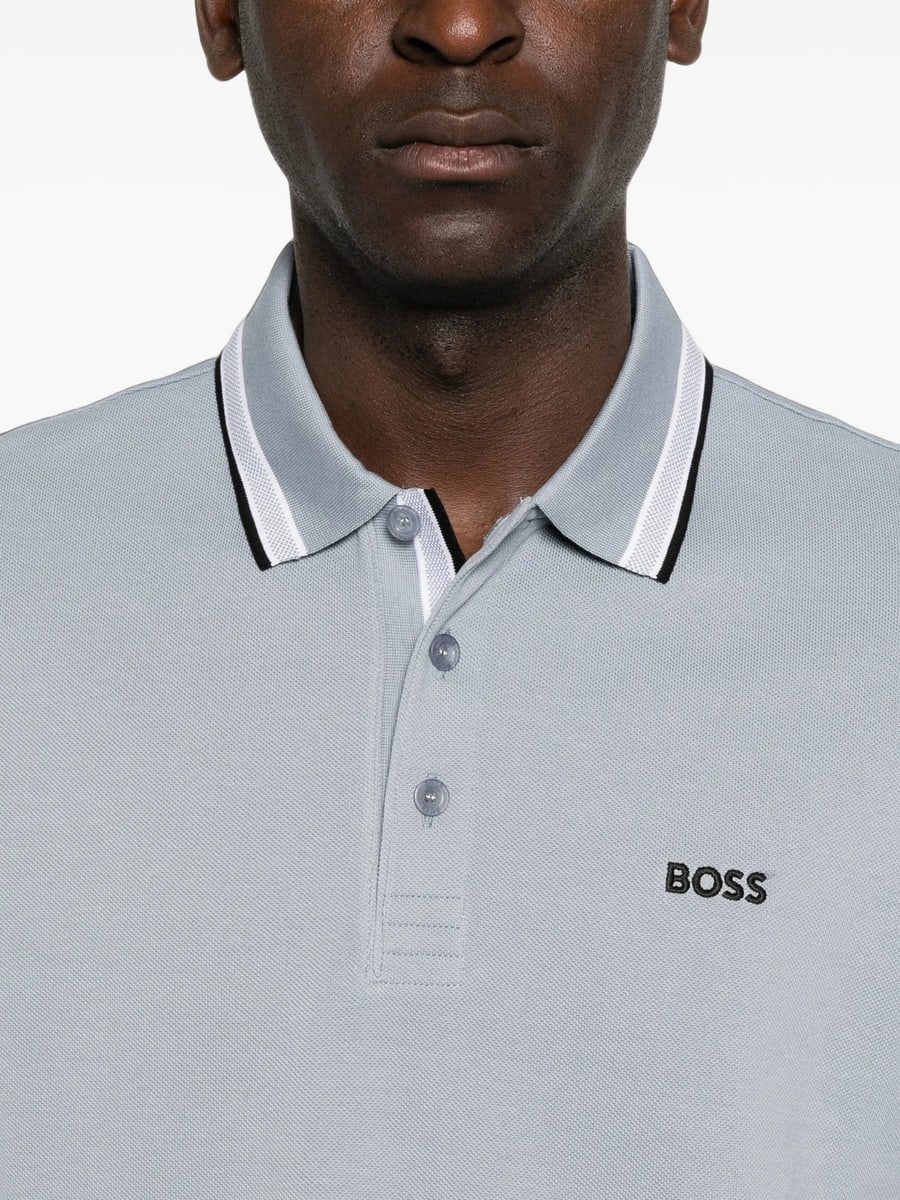Boss Boss Paddy Logo-embroidered Tipped Polo Shirt, view 2