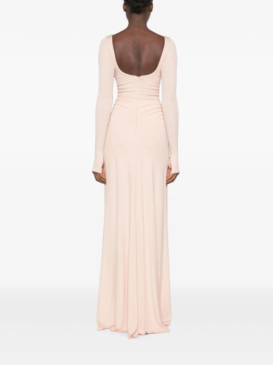 Elisabetta Franchi Elisabetta Franchi Ruched Logo-buckle Gown, view 4