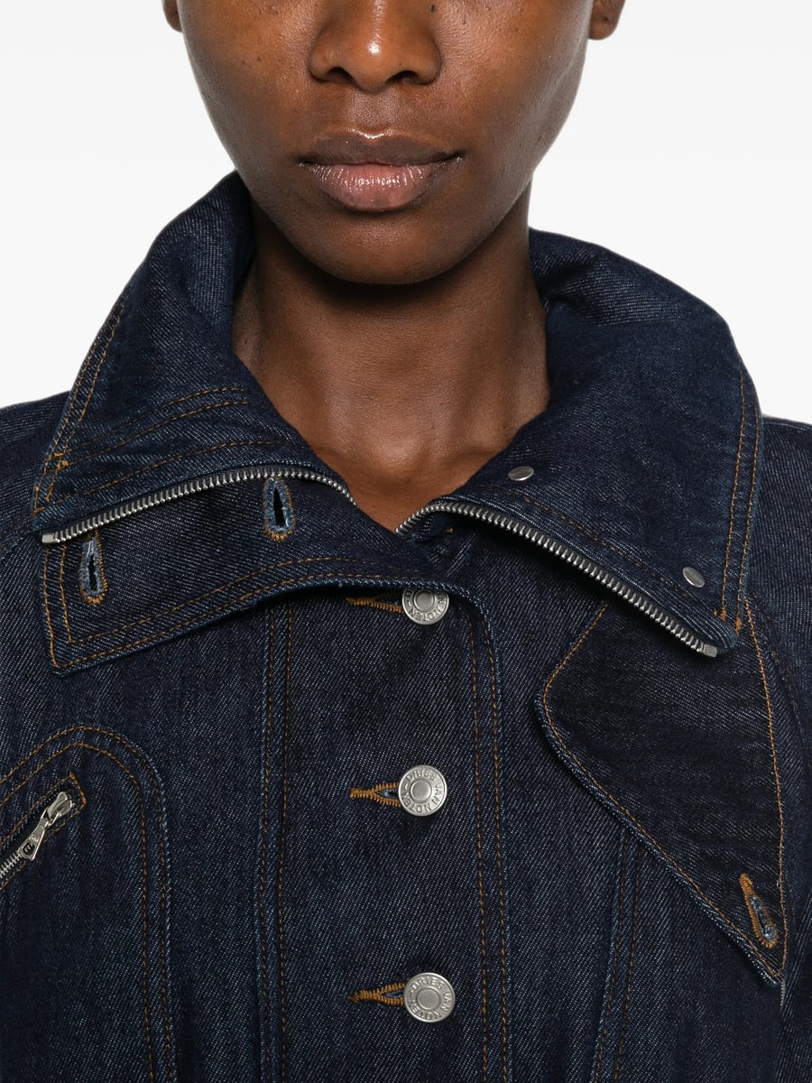 Dries Van Noten Dries Van Noten High-neck Elasticated-hem Denim Jacket, view 4