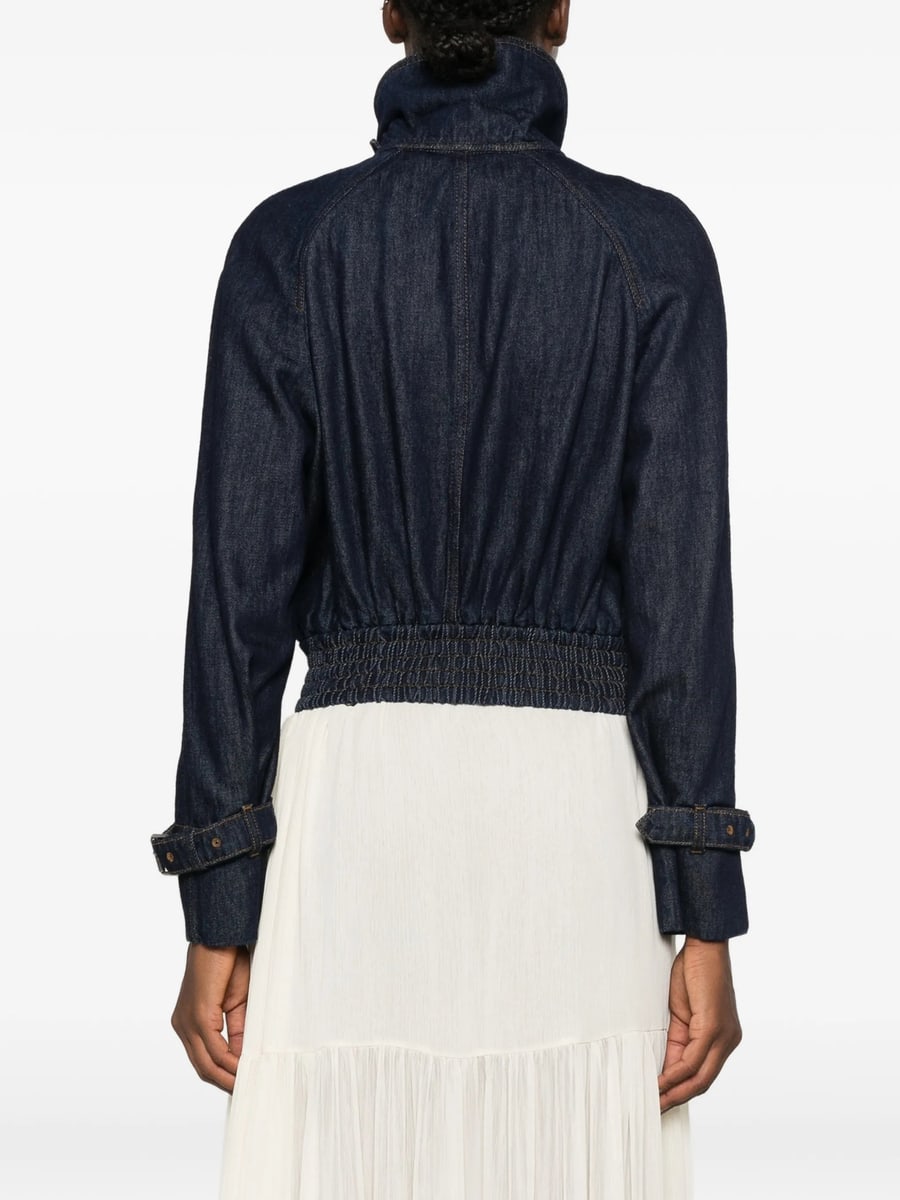 Dries Van Noten Dries Van Noten High-neck Elasticated-hem Denim Jacket, view 5
