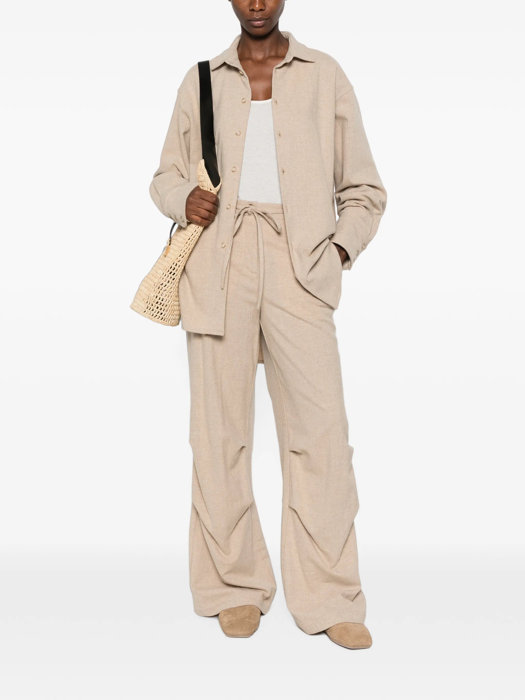 Le Sully Studio Le Sully Studio Pleated Drawstring-fastening Trousers, view 2