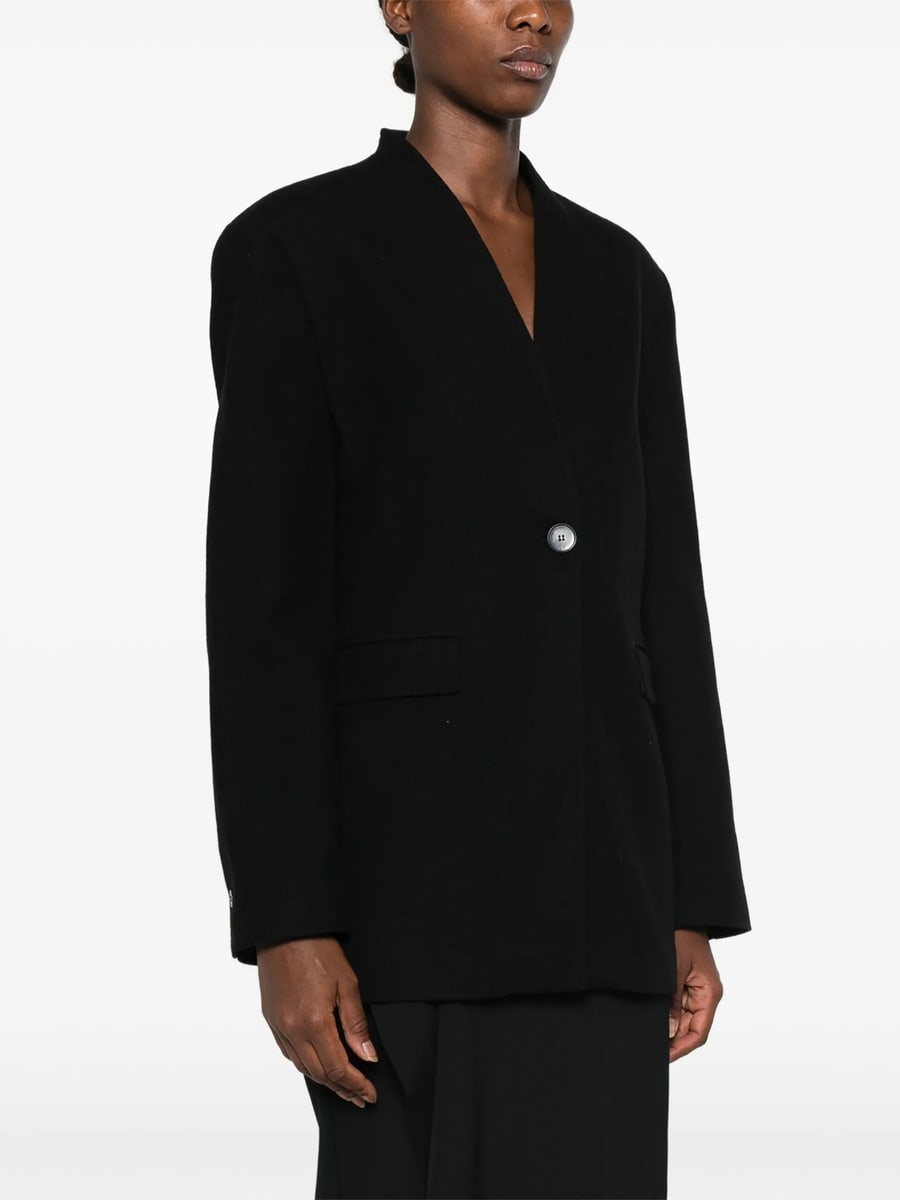 Le Sully Studio Le Sully Studio Single-breasted Collarless Coat, view 5