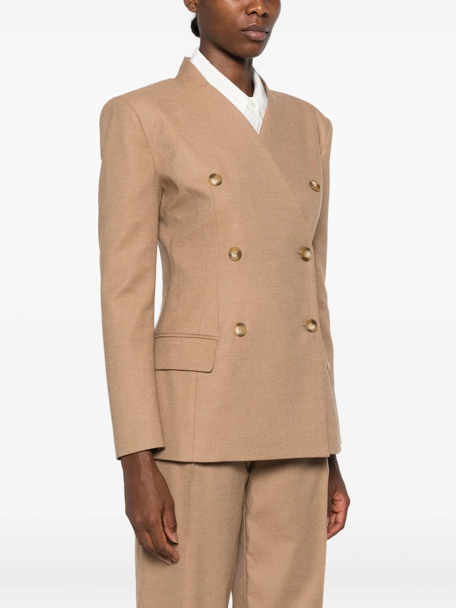 Le Sully Studio Le Sully Studio Double-breasted Padded-shoulder Blazer, view 5