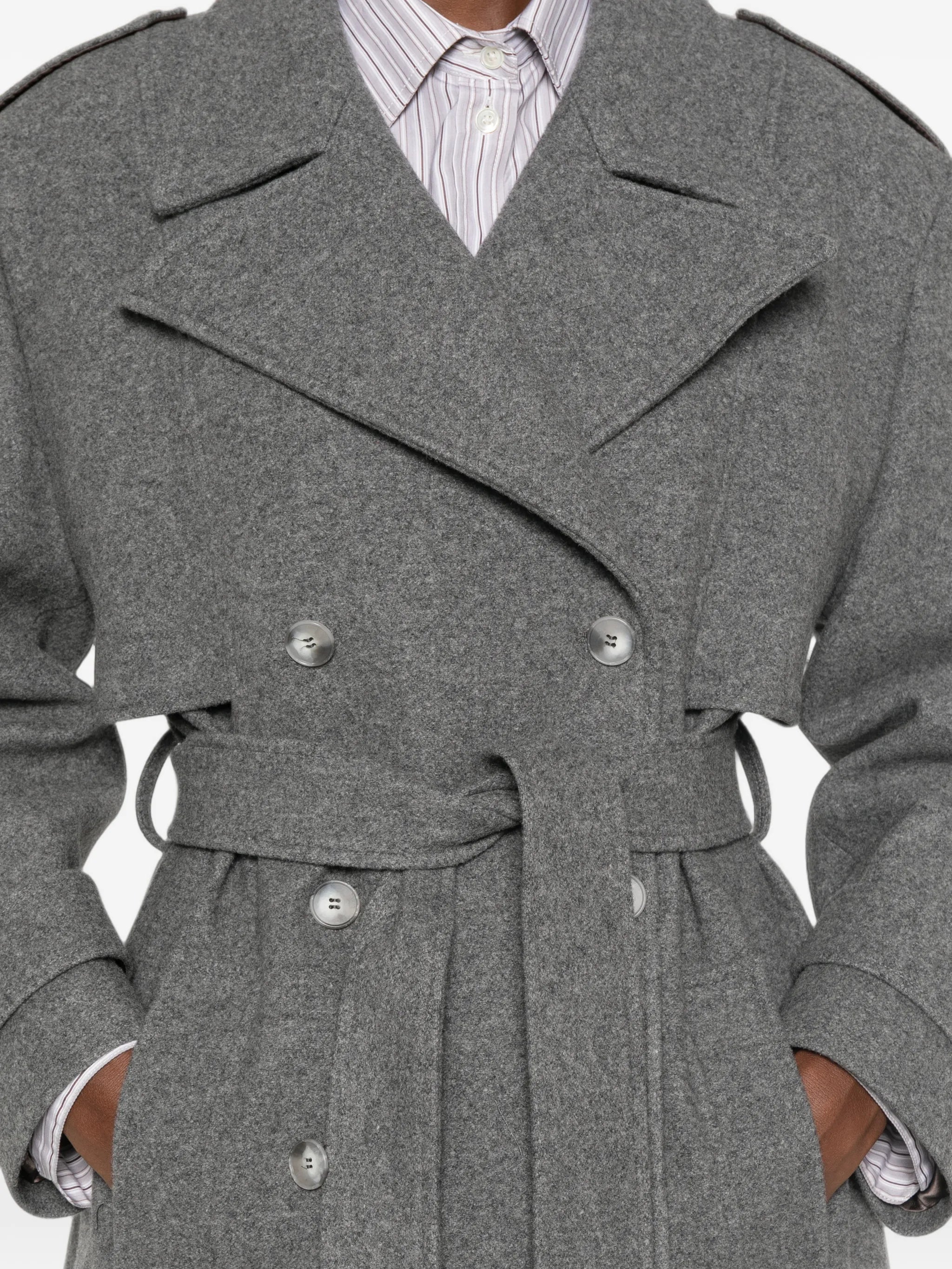 Le Sully Studio Le Sully Studio Double-breasted Belted Coat, view 2