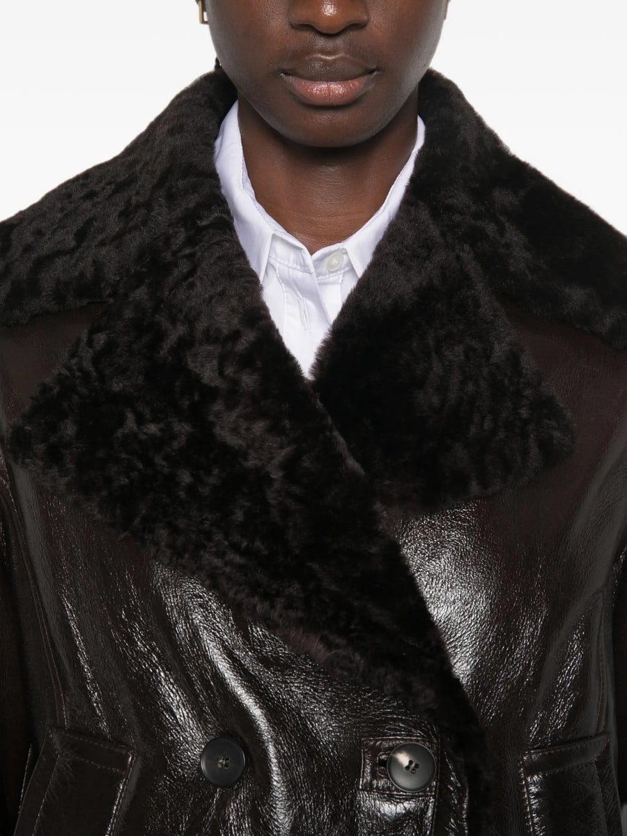 Furling Furling Shearling-collar Double-breasted Jacket, view 2