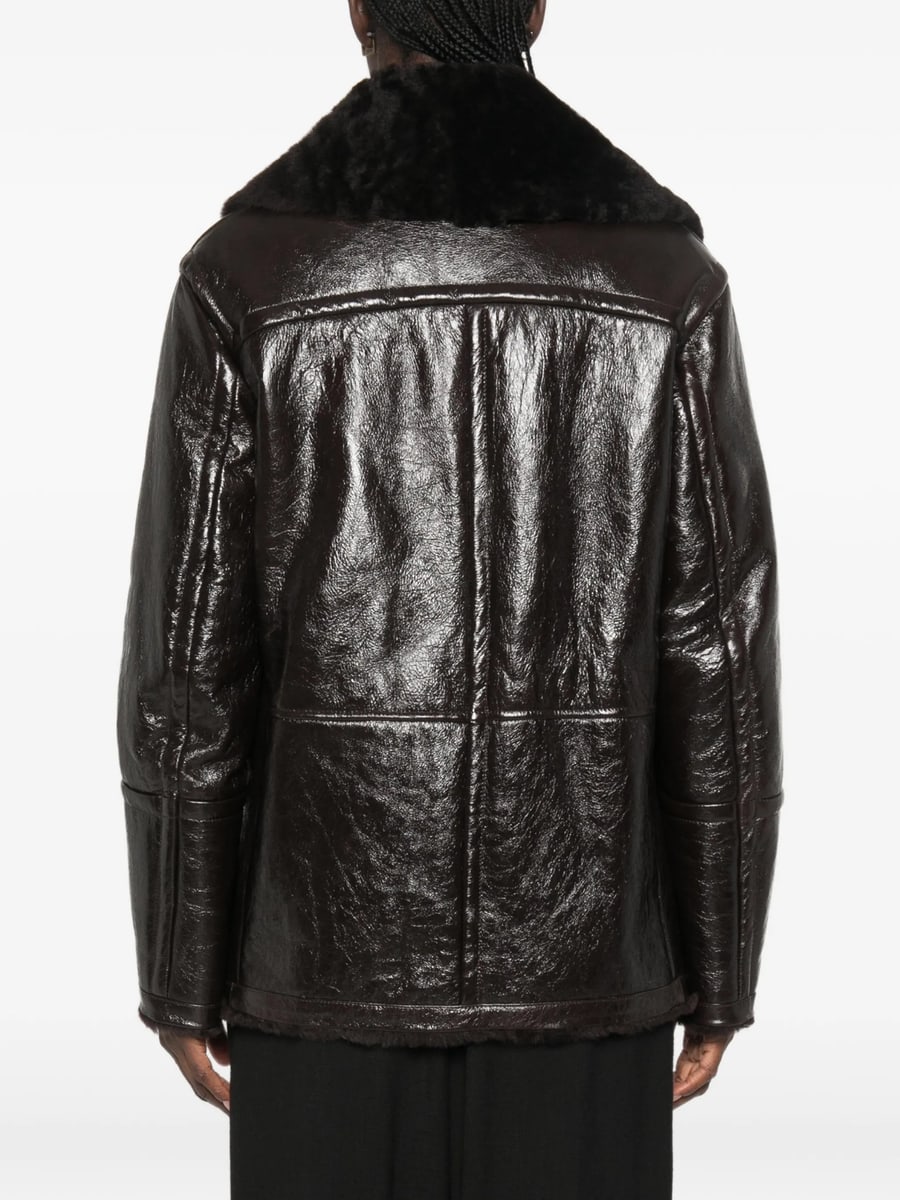 Furling Furling Shearling-collar Double-breasted Jacket, view 4