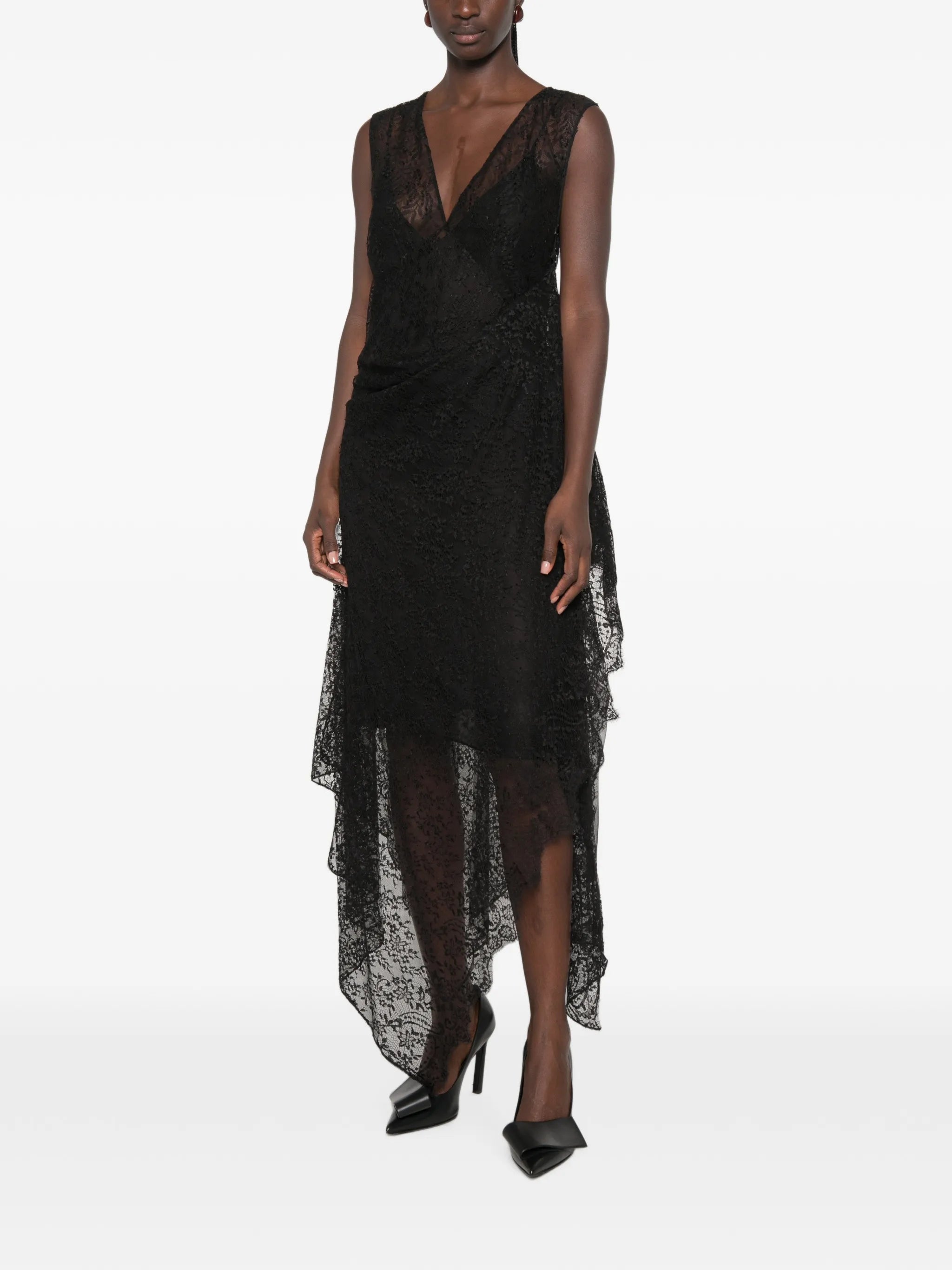 Fendi Fendi Lace Asymmetric-hem Dress, view 2