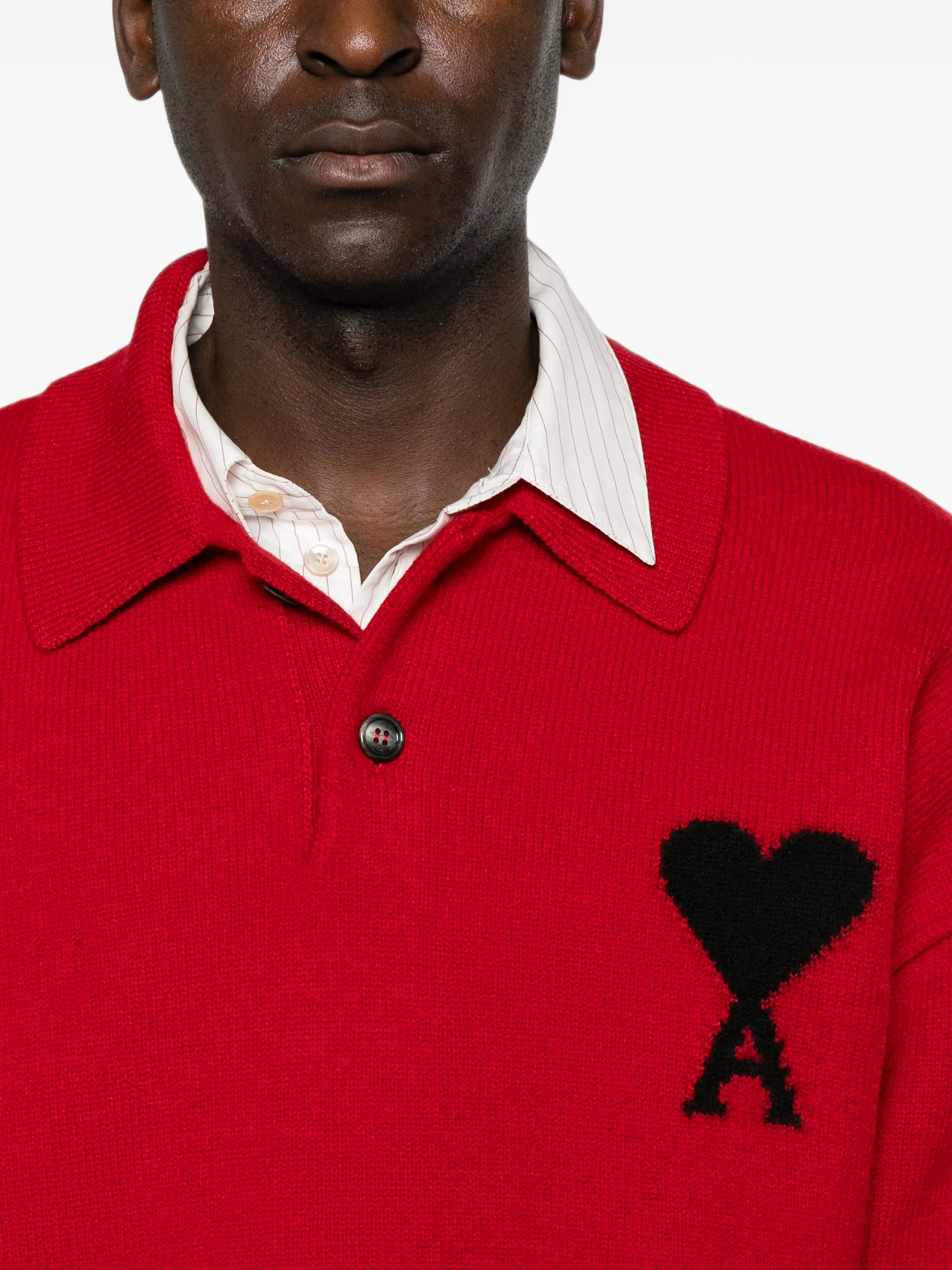 AMI Paris Ami Paris Ami De Coeur Polo Shirt, view 2