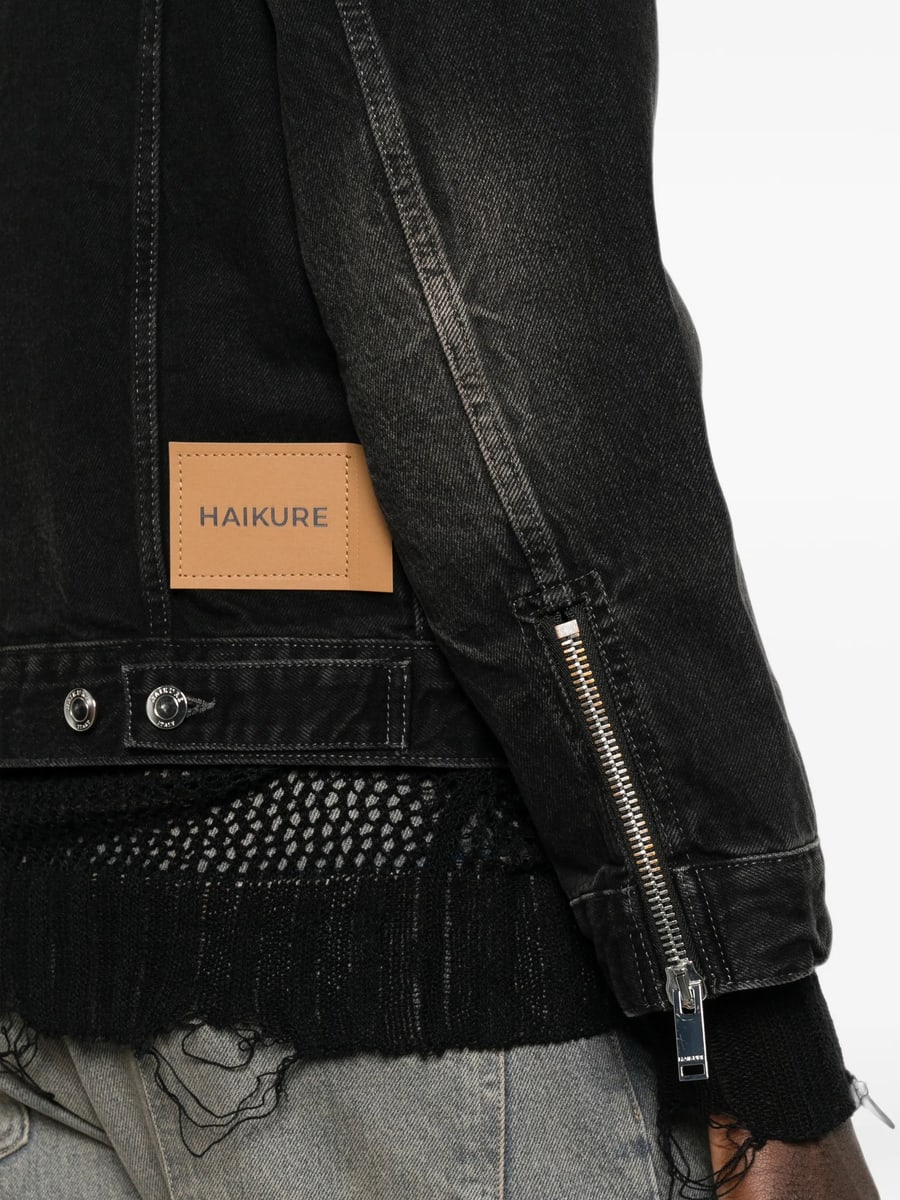 Haikure Haikure Zip-up Denim Jacket, view 4
