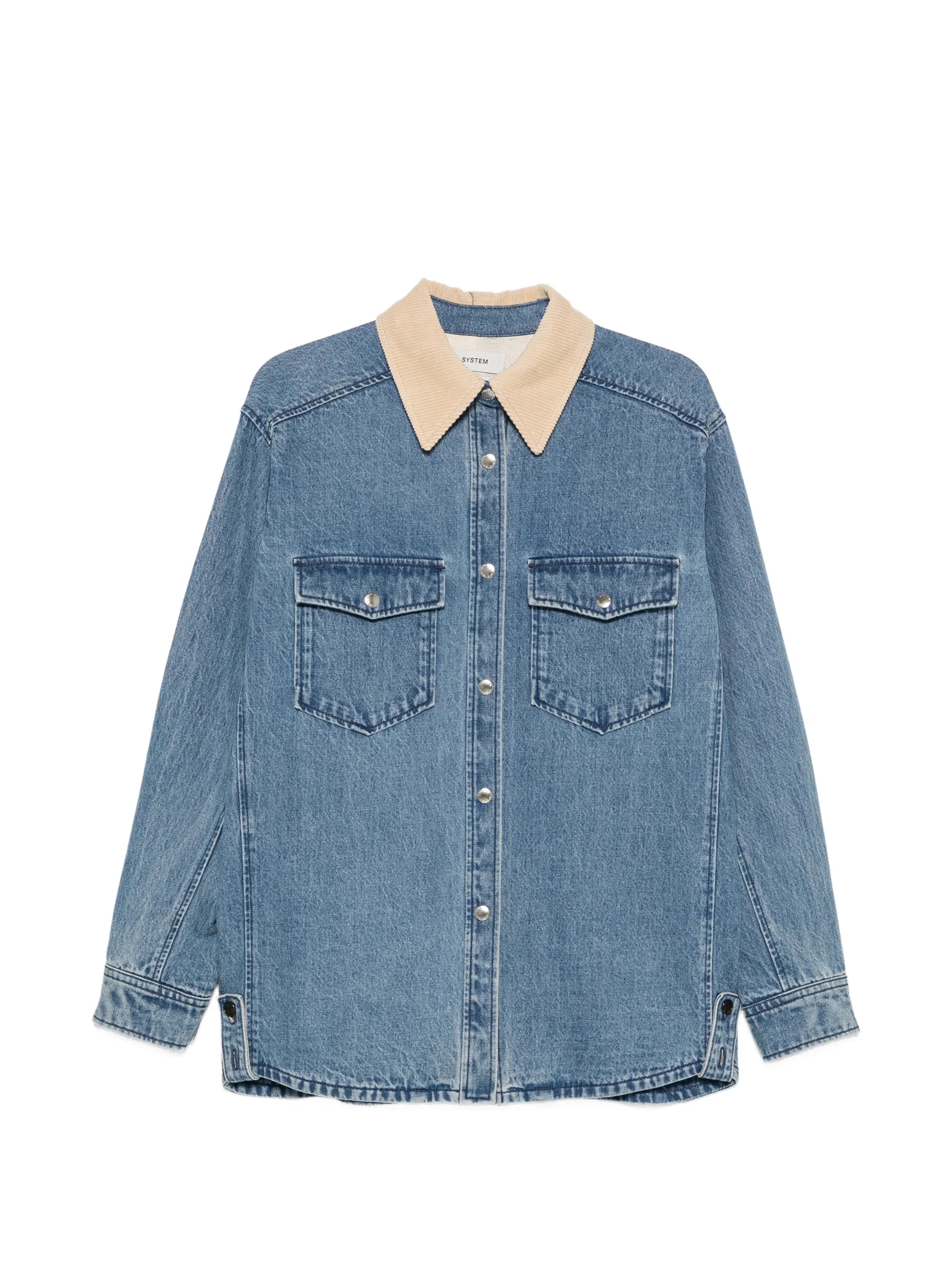 System System Corduroy-collar Chest-pocket Denim Jacket