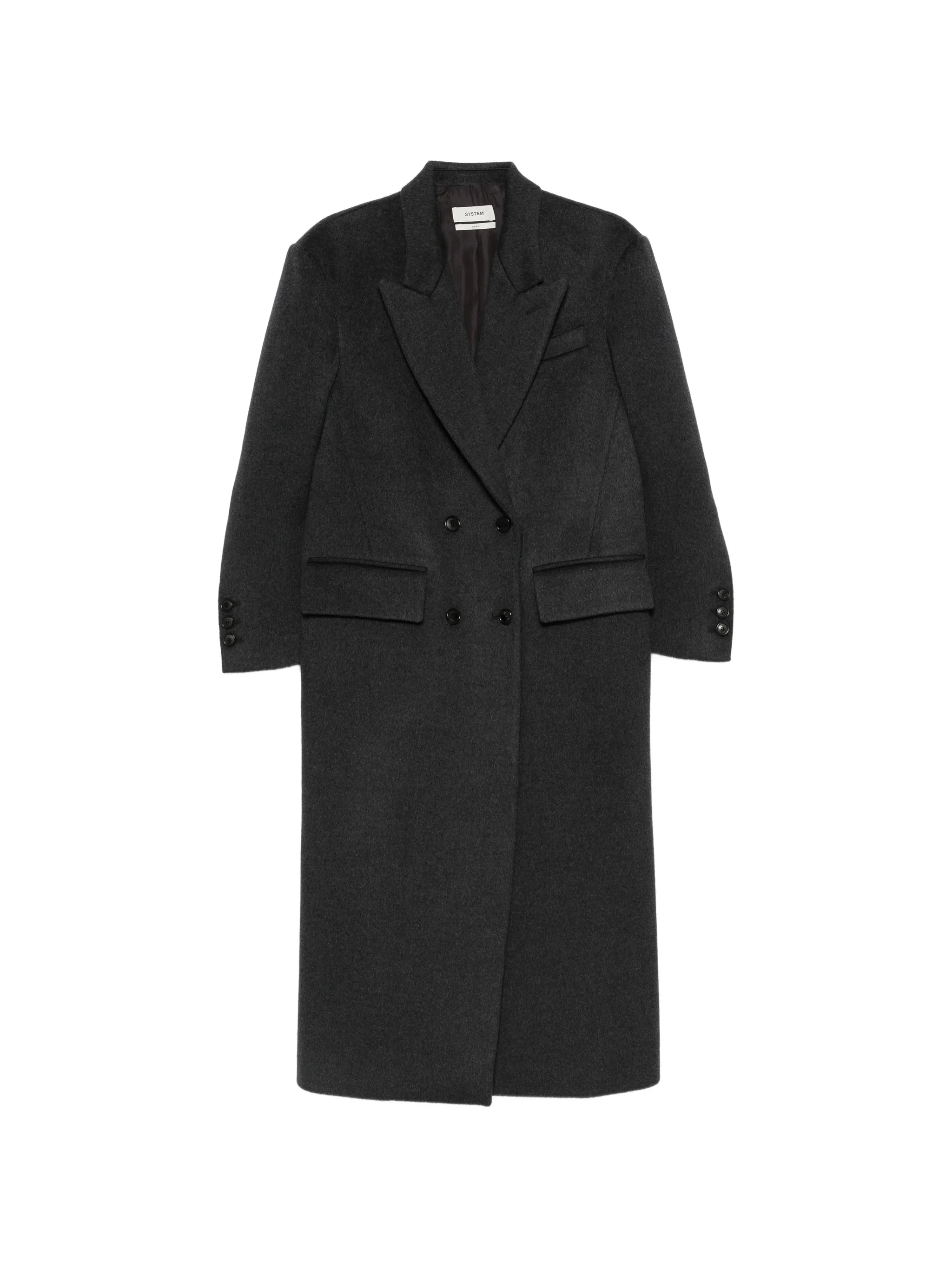 System System Double-breasted Peak-lapel Coat