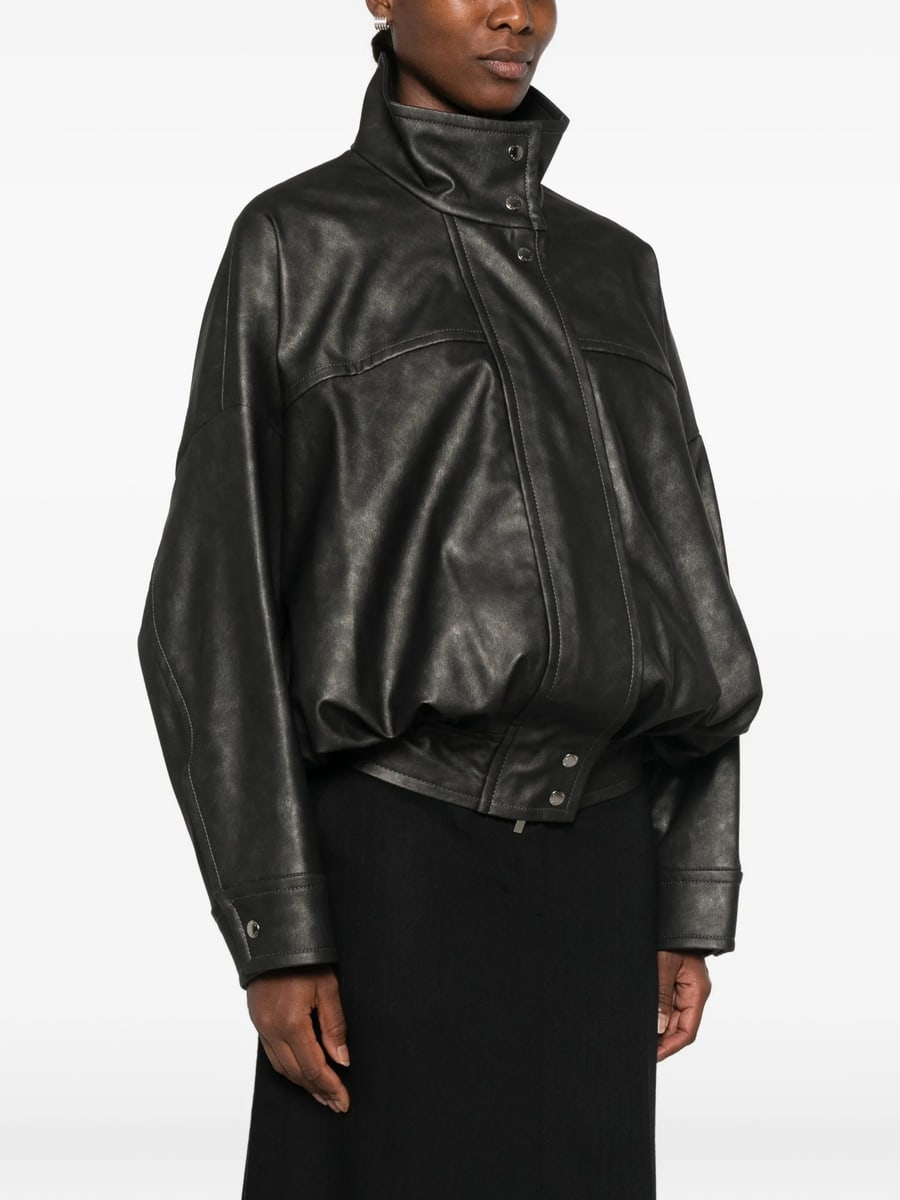 System System Panelled High-neck Biker Jacket, view 3