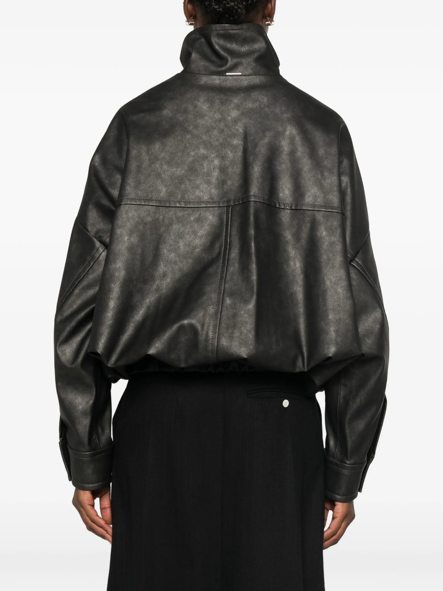 System System Panelled High-neck Biker Jacket, view 4