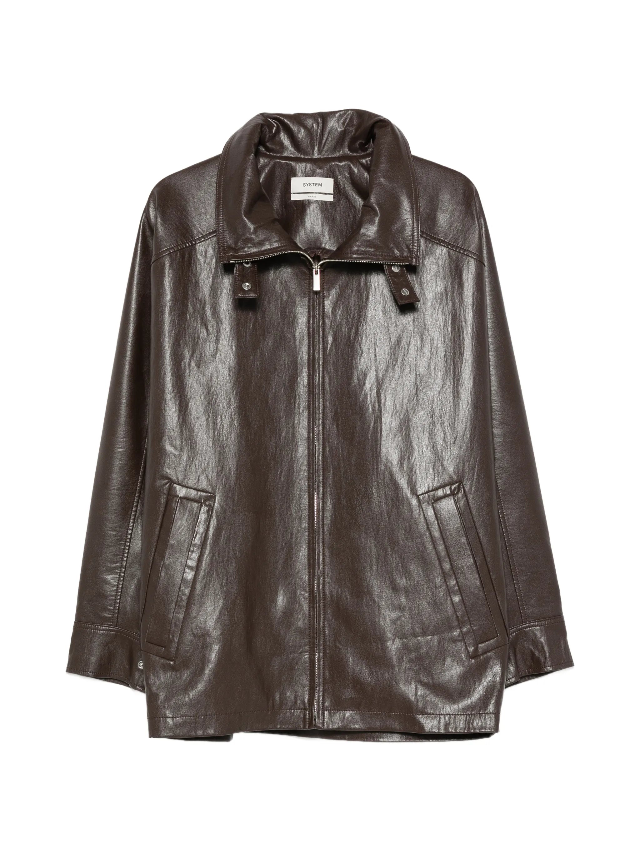 System System High-neck Zip-up Biker Jacket