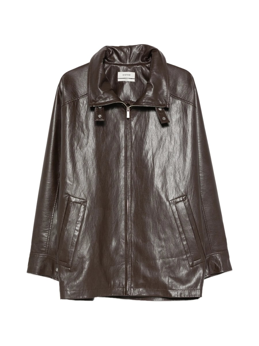 System System High-neck Zip-up Biker Jacket