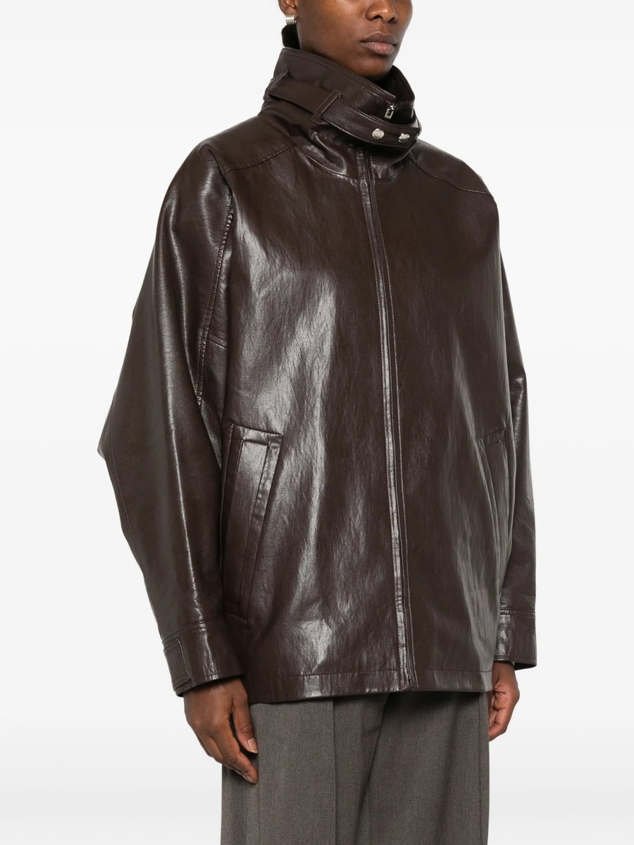 System System High-neck Zip-up Biker Jacket, view 3