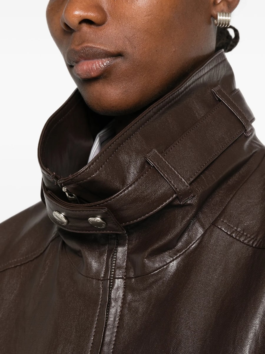 System System High-neck Zip-up Biker Jacket, view 5