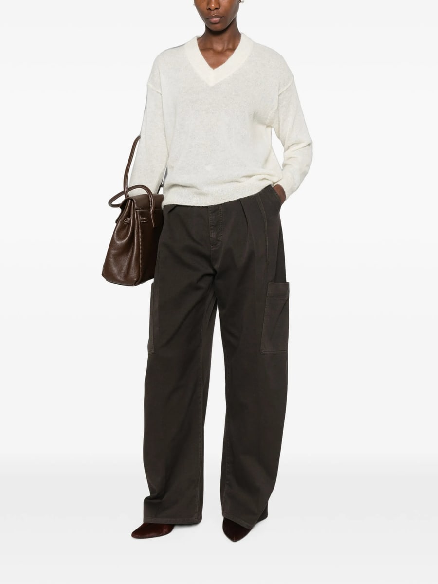 Panicale Panicale V-neck Drop-shoulder Sweater, view 2