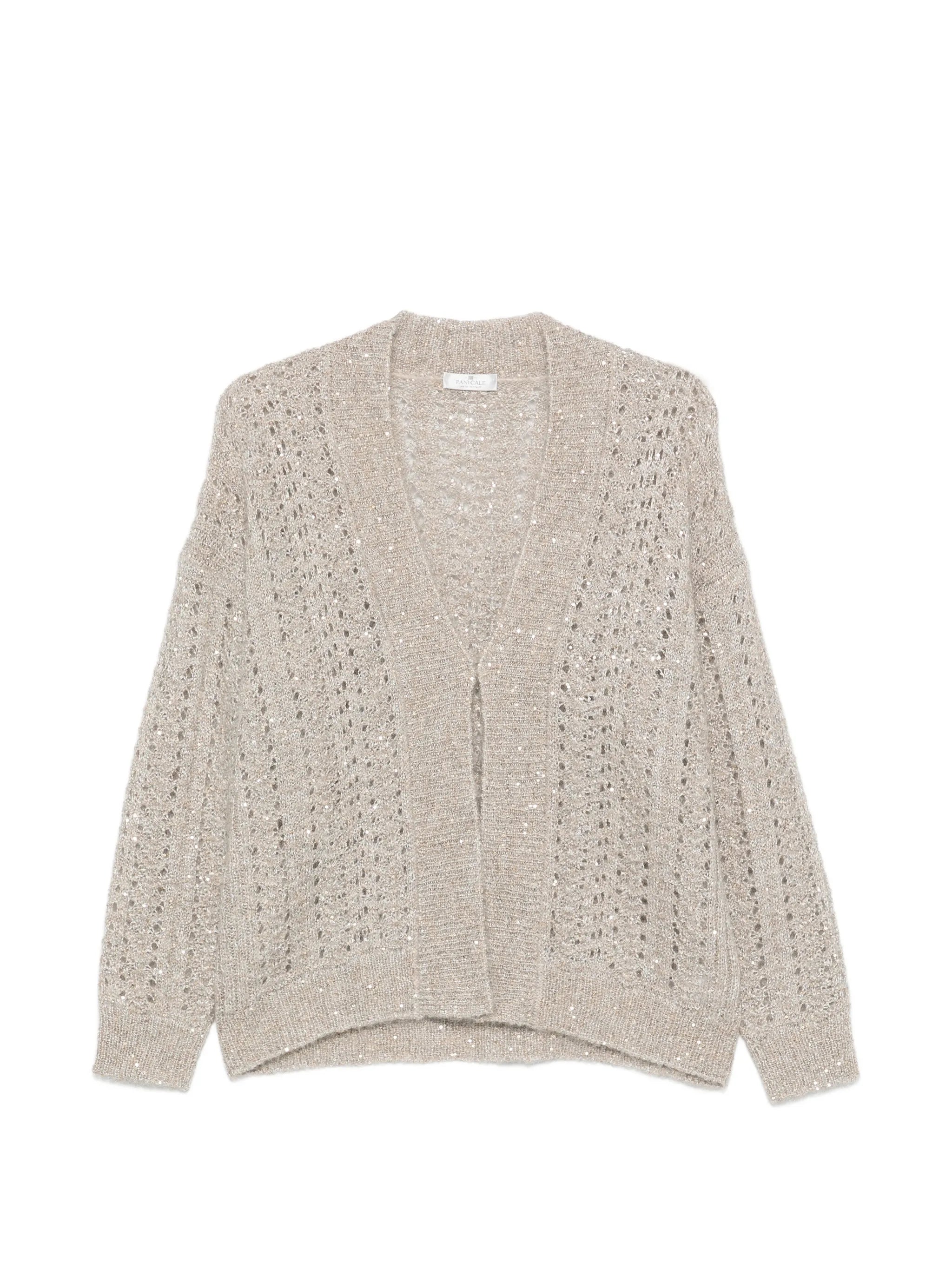 Panicale Panicale Sequin-embellished Open-knit Cardigan