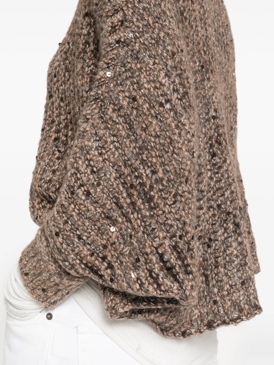 Panicale Panicale Sequin-embellished Roll-neck Sweater, view 5