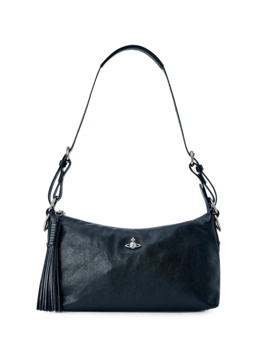 Vivienne Westwood Vivienne Westwood Shoulder Bag In Smooth Leather With Tassel Detail.Adjustable Shoulder StrapTop Zip ClosureFront Logo Hardware