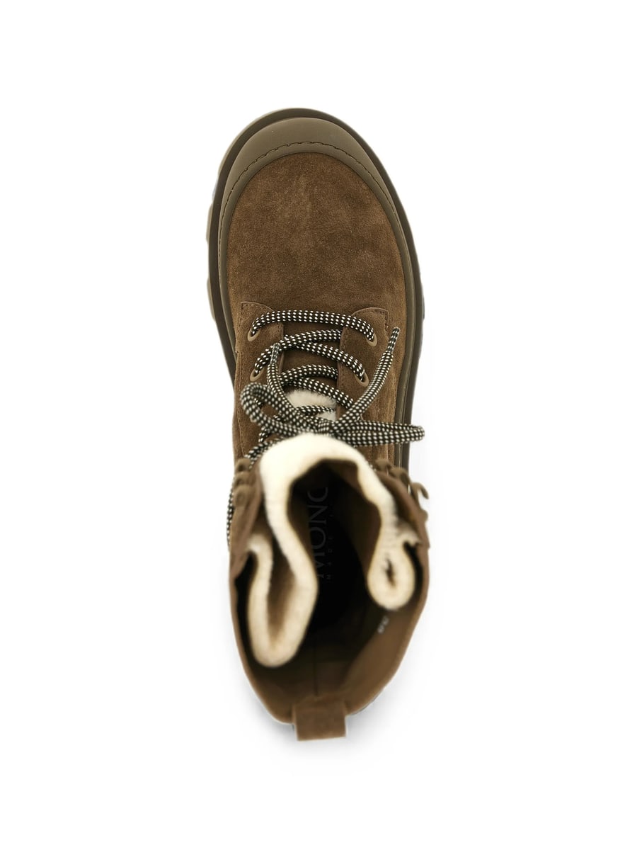 Moncler Moncler Vera High Suede & Shearling Lace-up Boots, view 3