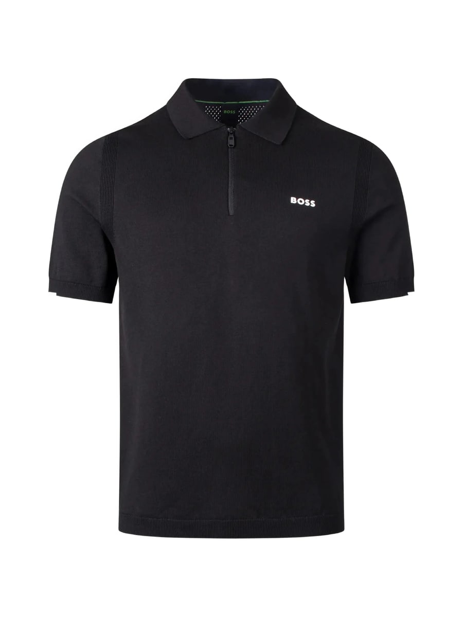 Boss Boss Logo-print Quarter-zip T-shirt