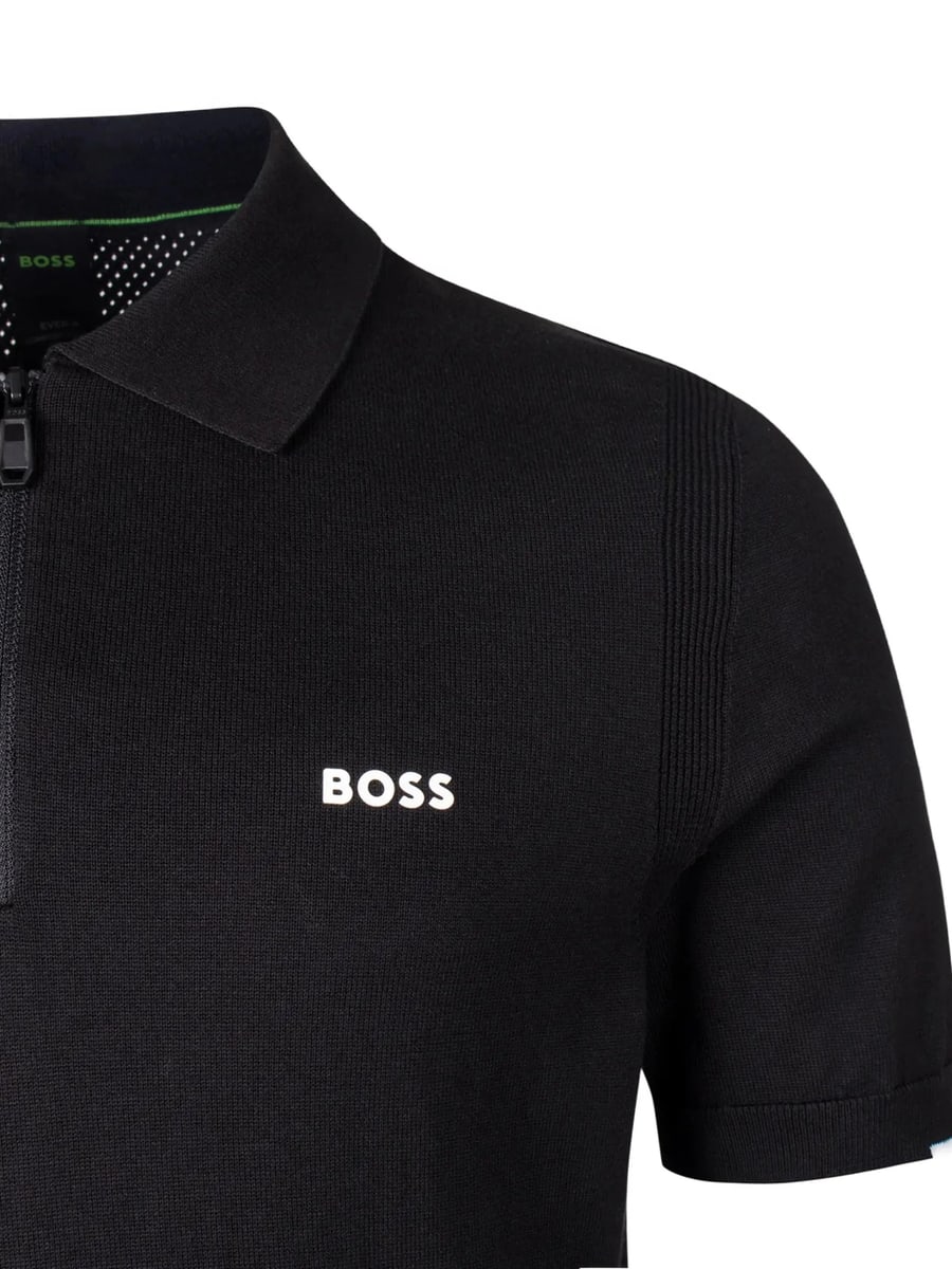 Boss Boss Logo-print Quarter-zip T-shirt, view 2