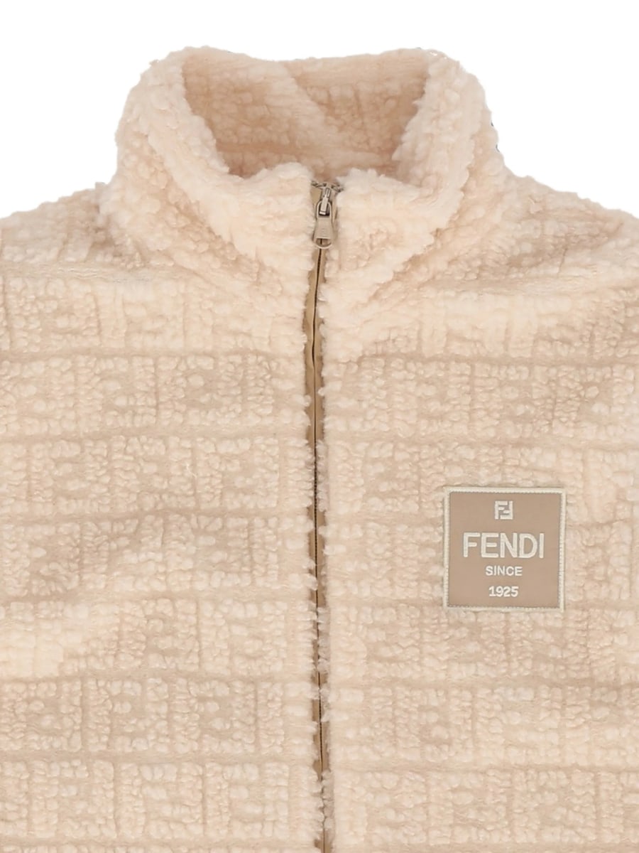 Fendi Fendi FF Logo-pattern Teddy-effect Gilet, view 2