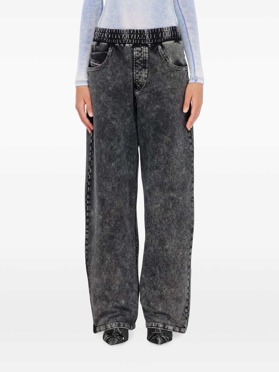Diesel Diesel Sweatpants With Denim Effect, view 3