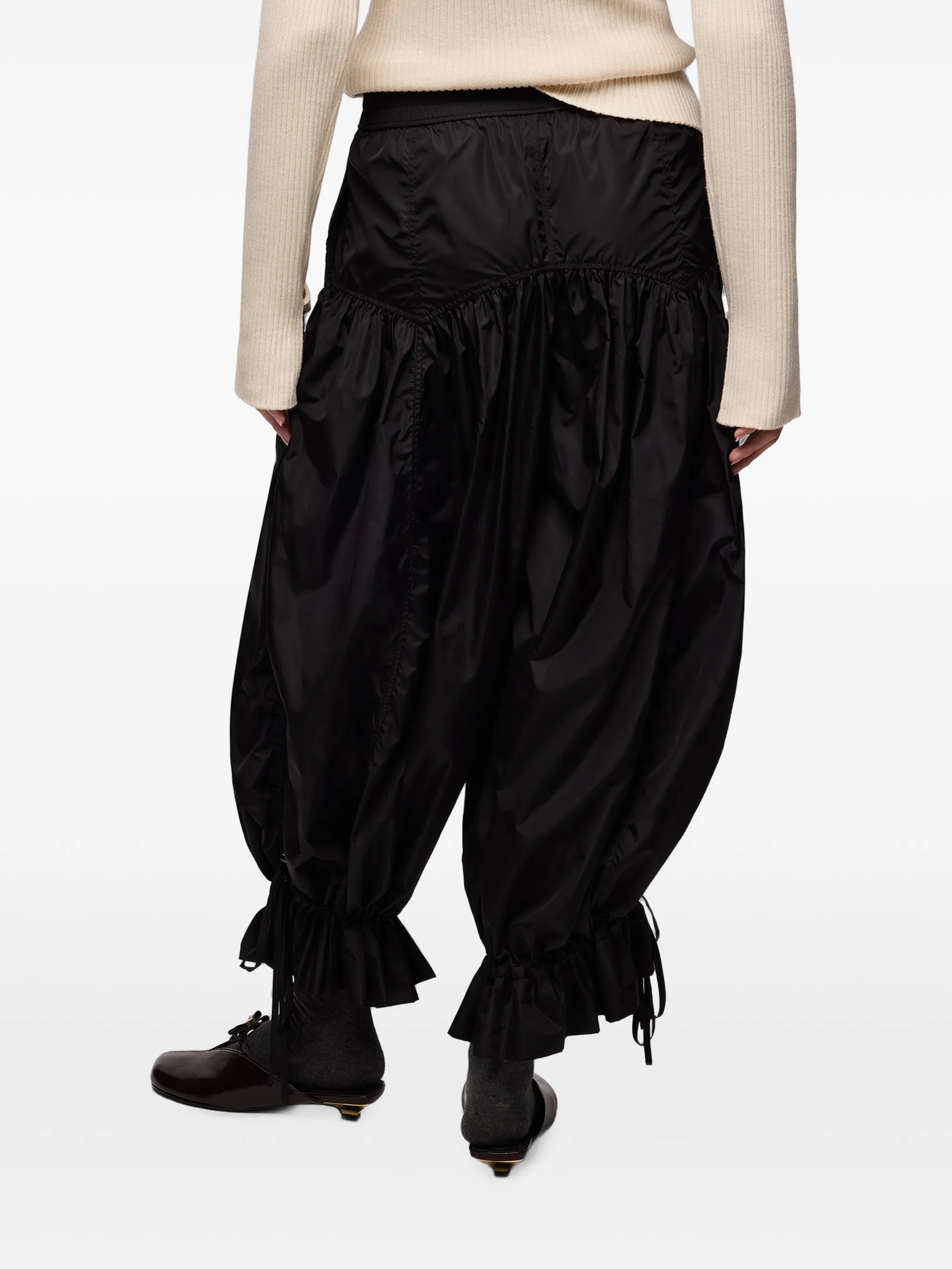Ganni Ganni Trousers In Black Nylon, view 2
