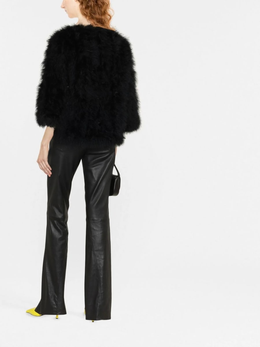 Yves Salomon Yves Salomon Single-breasted Feather Jacket, view 3