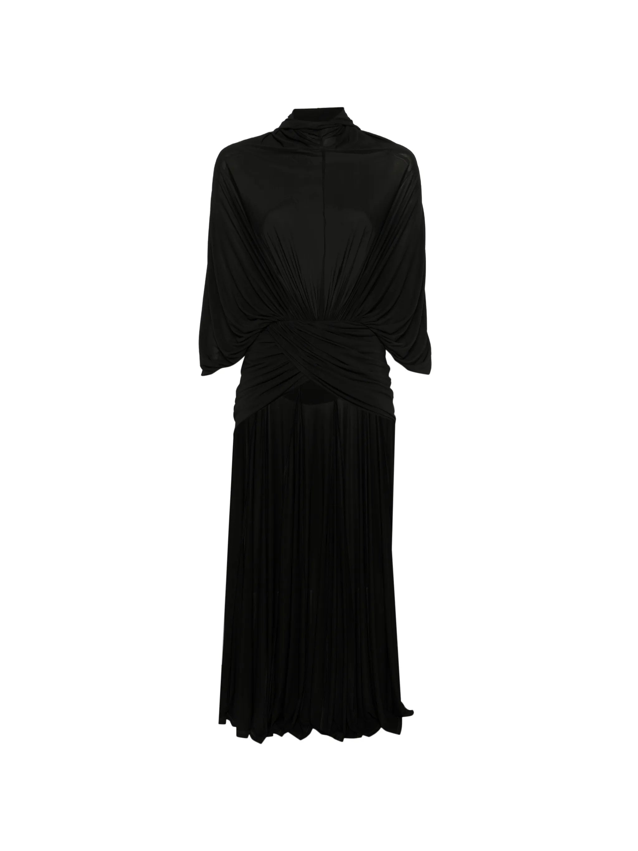 Jean Paul Gaultier Jean Paul Gaultier Draped Logo-patch Maxi Dress